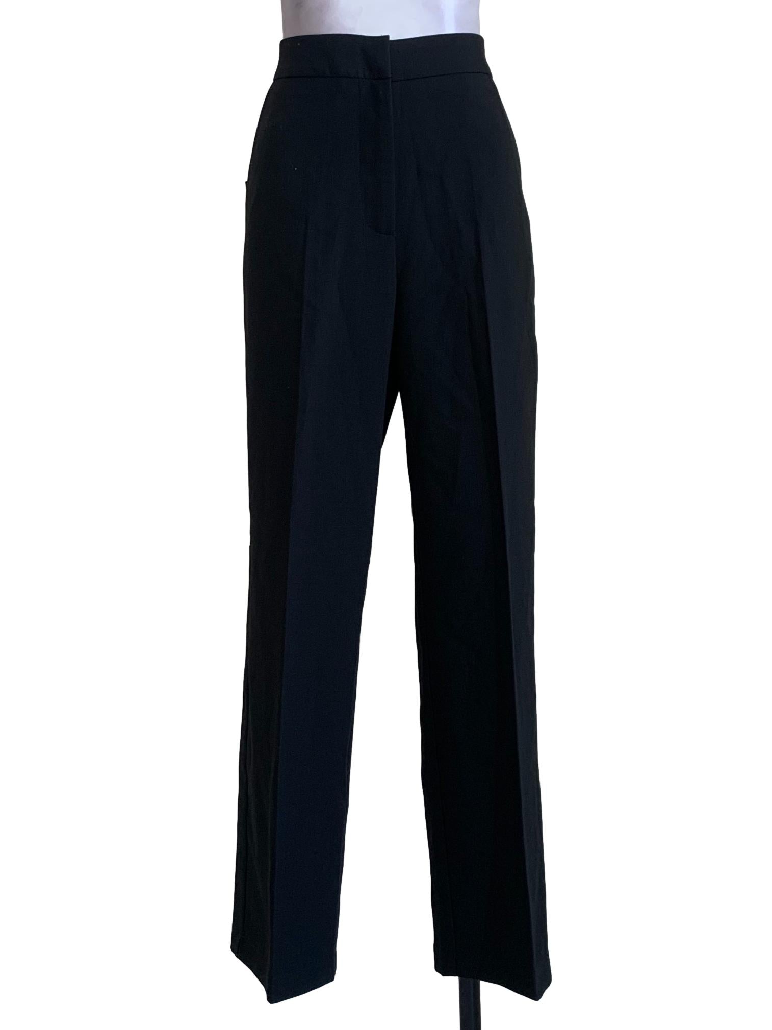 Black Straight Cut Female Trousers Lady