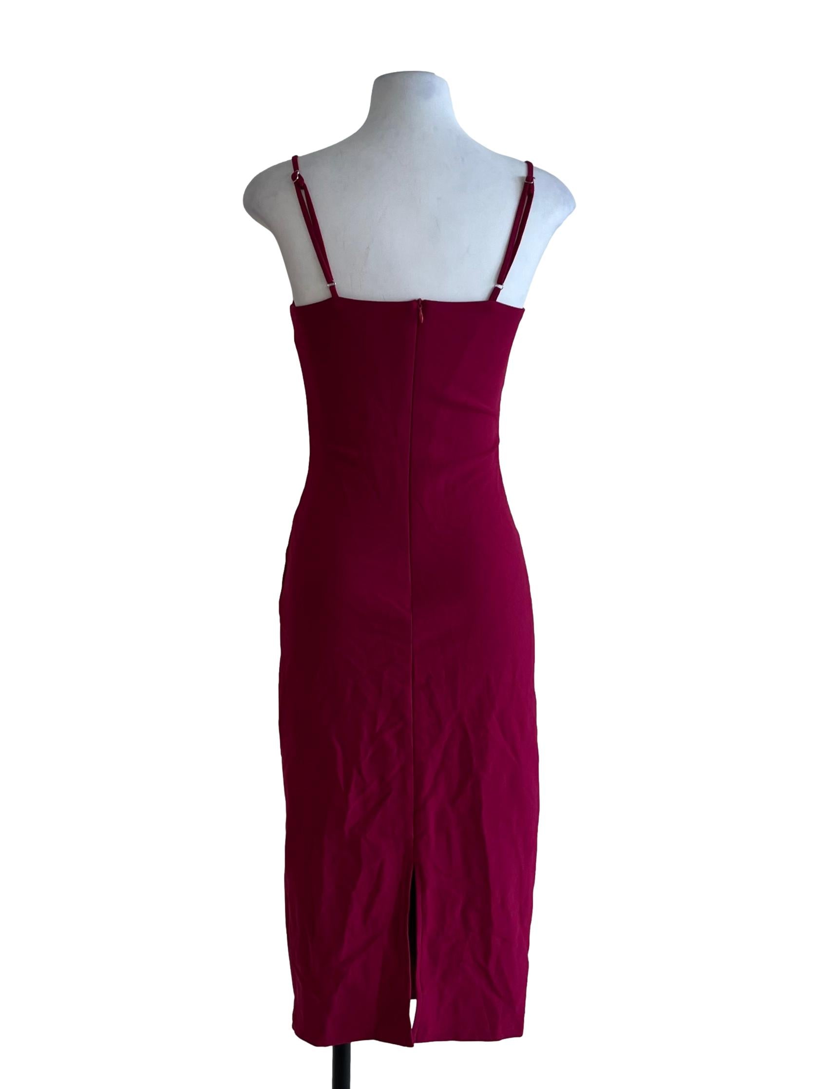 Magenta Purple Spaghetti Strap A-Line Dress