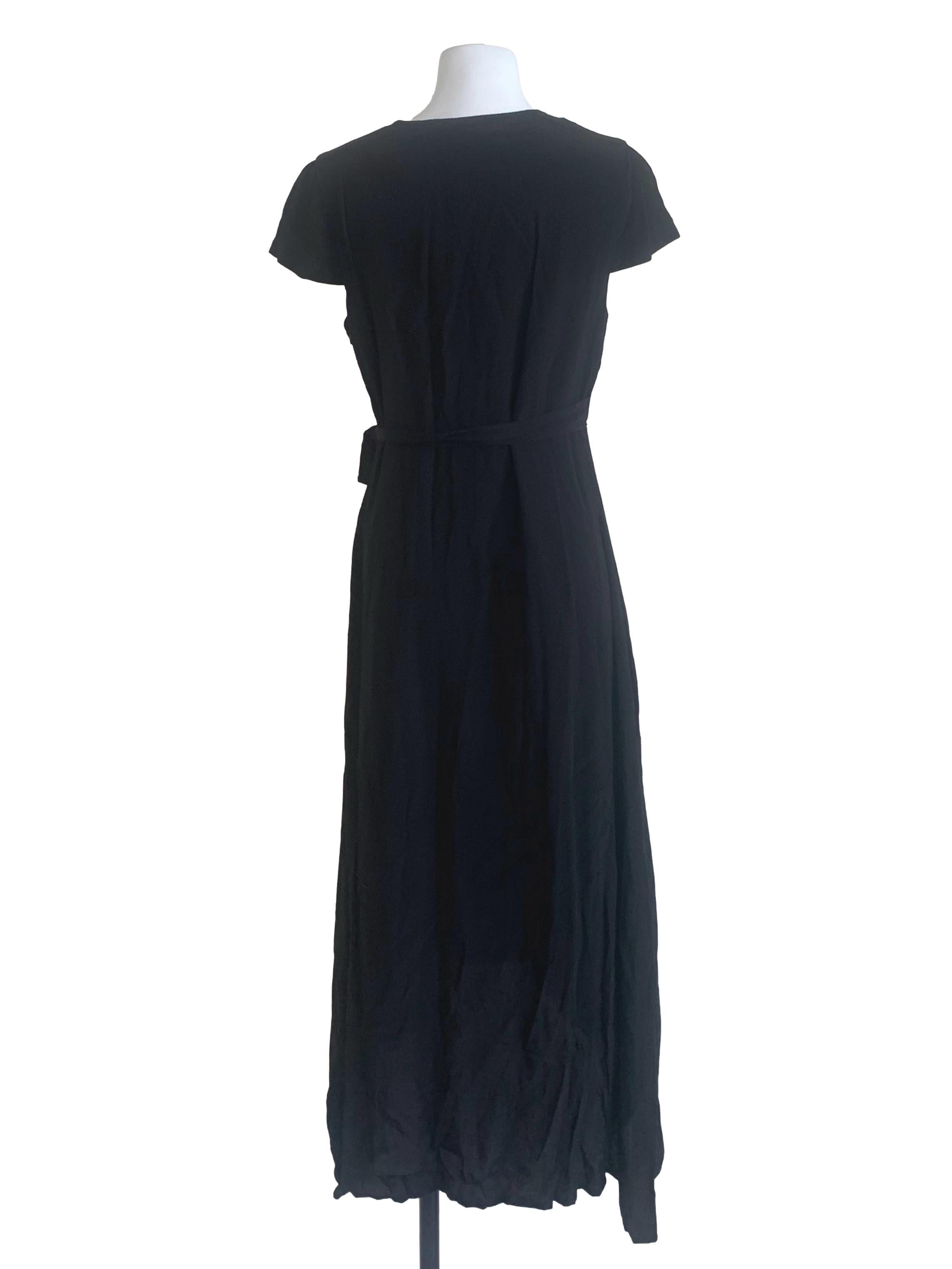 Midnight Black Deep V Neck Dress TEM