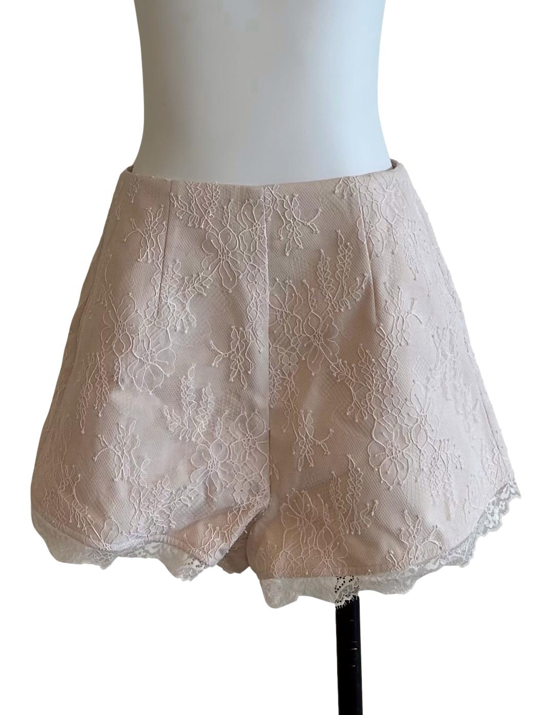 Rice White Lace Shorts