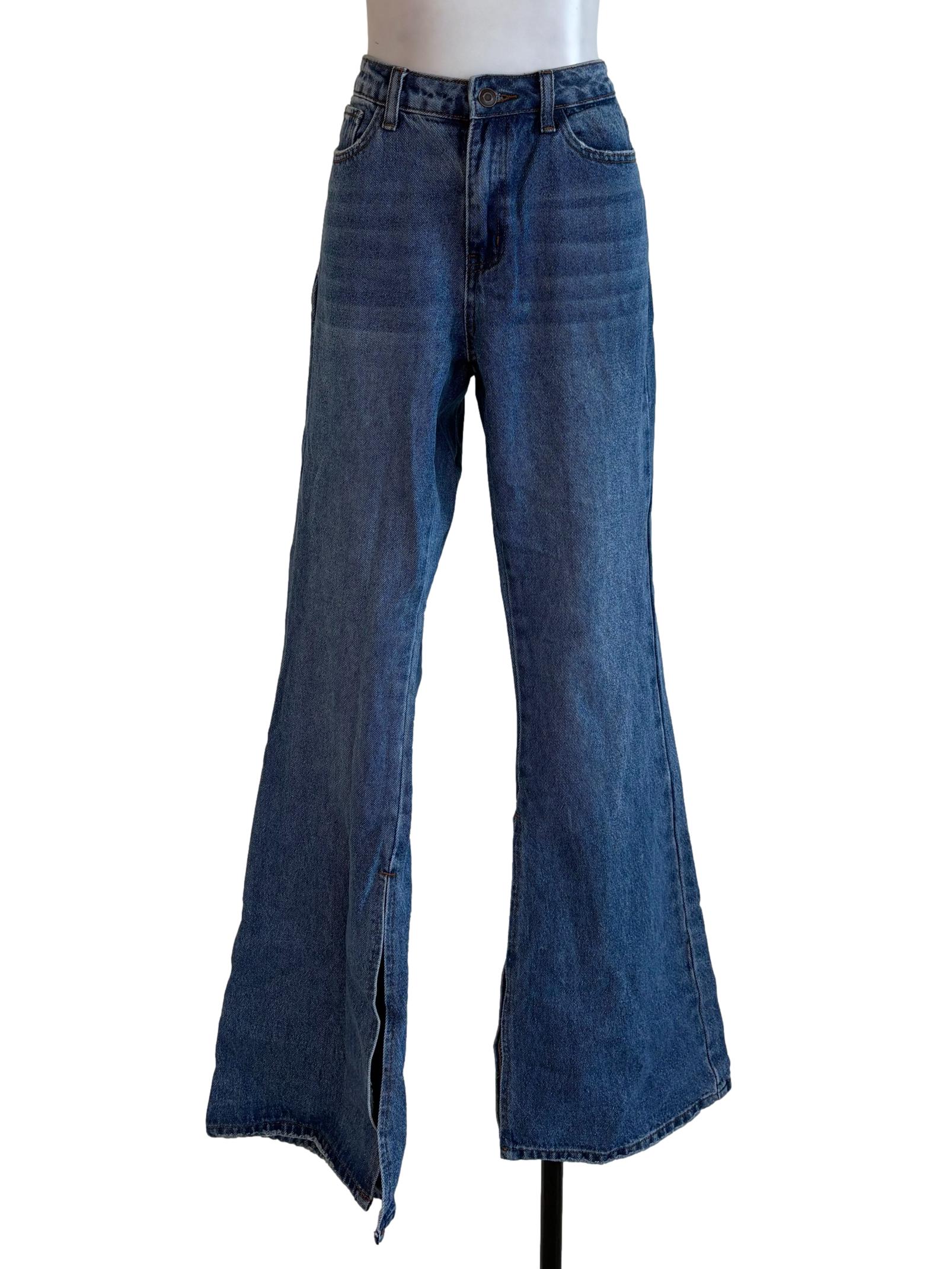 Blue High Rise Flared Jeans