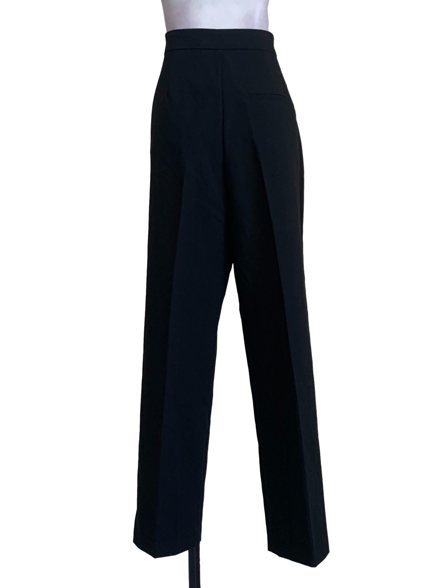 Black Straight Cut Female Trousers Lady
