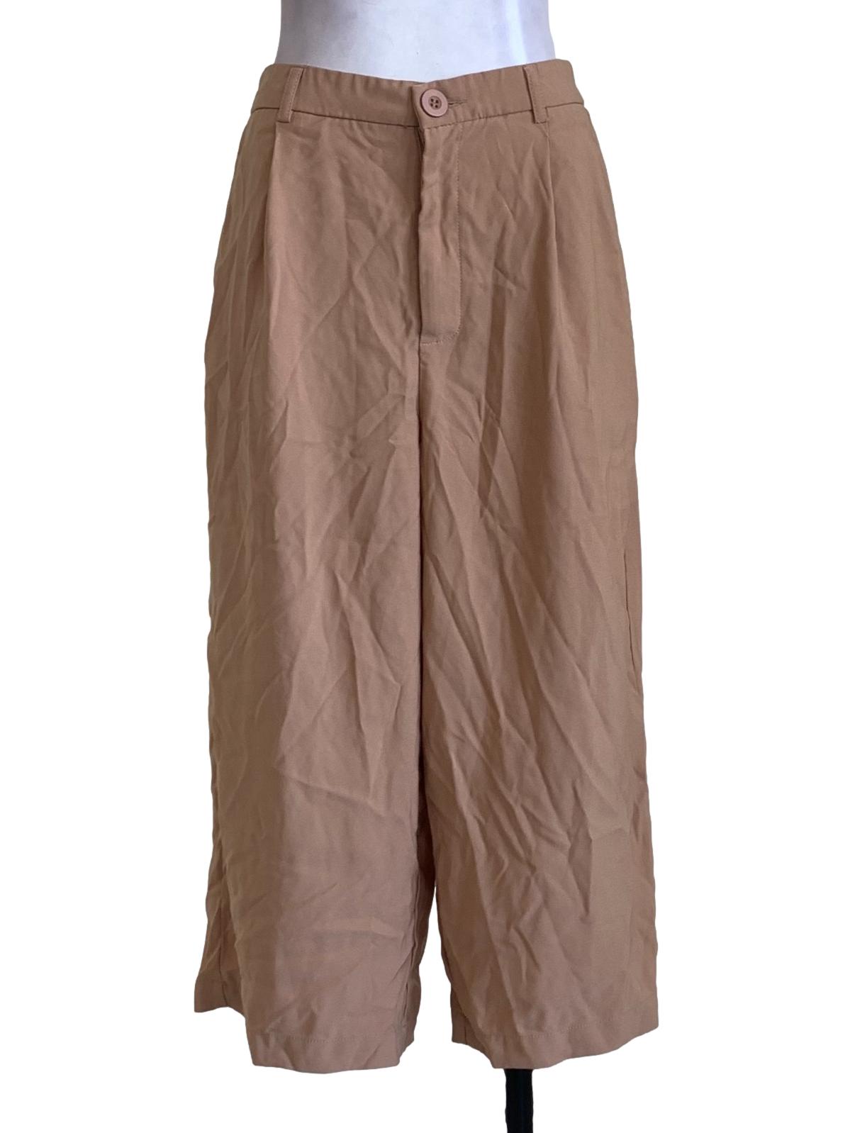 Light Brown Zip Up Straight Leg Pants