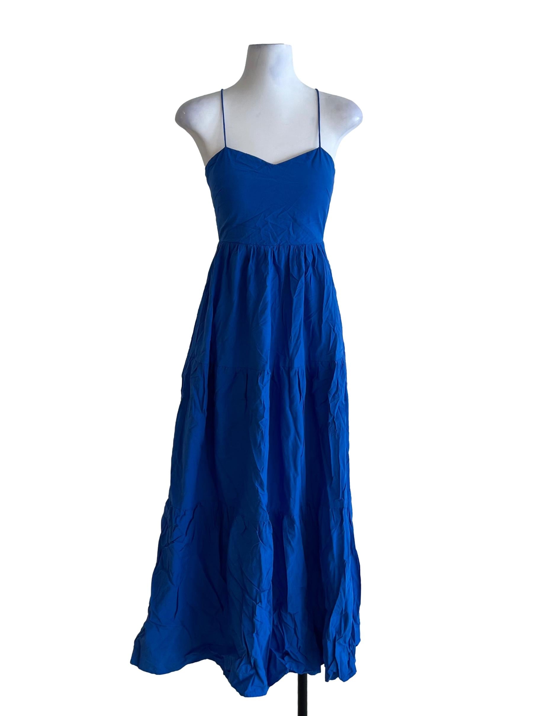 Blue Sweetheart Neckline A-Line Dress