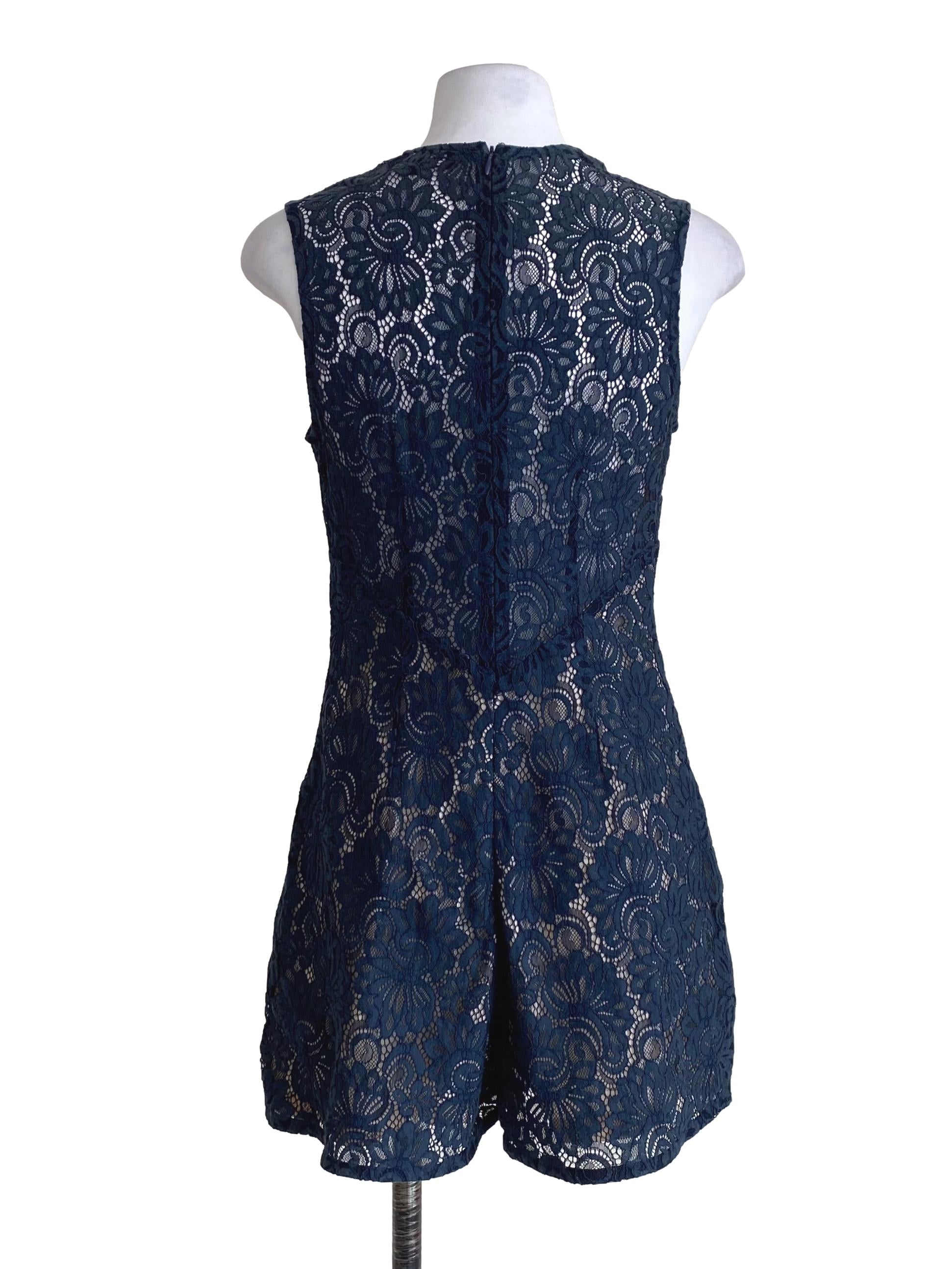 Dark Berry Lace Pattern With Cream White Lining Lace Pattern Sleeveless Skort Dress