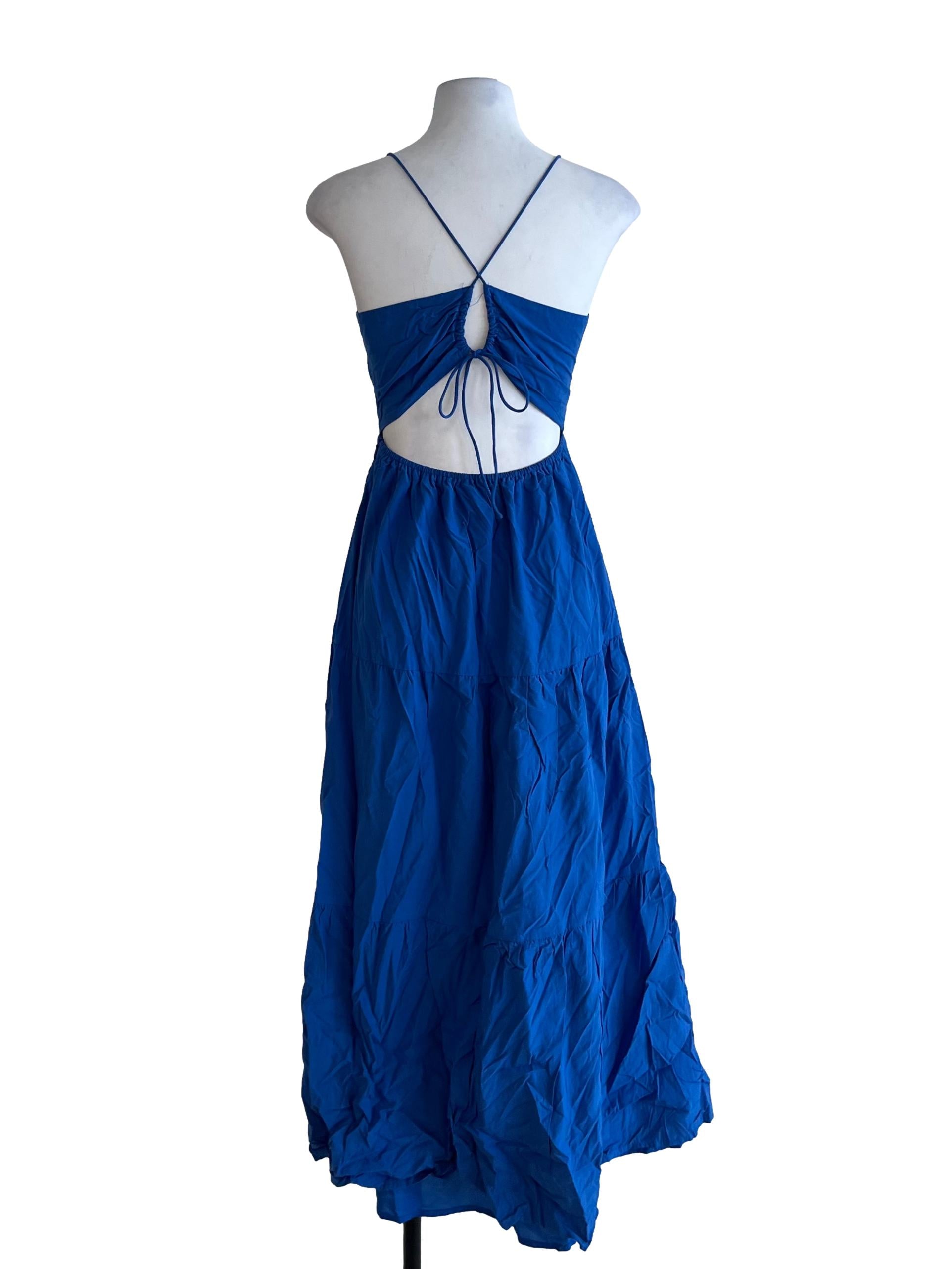 Blue Sweetheart Neckline A-Line Dress