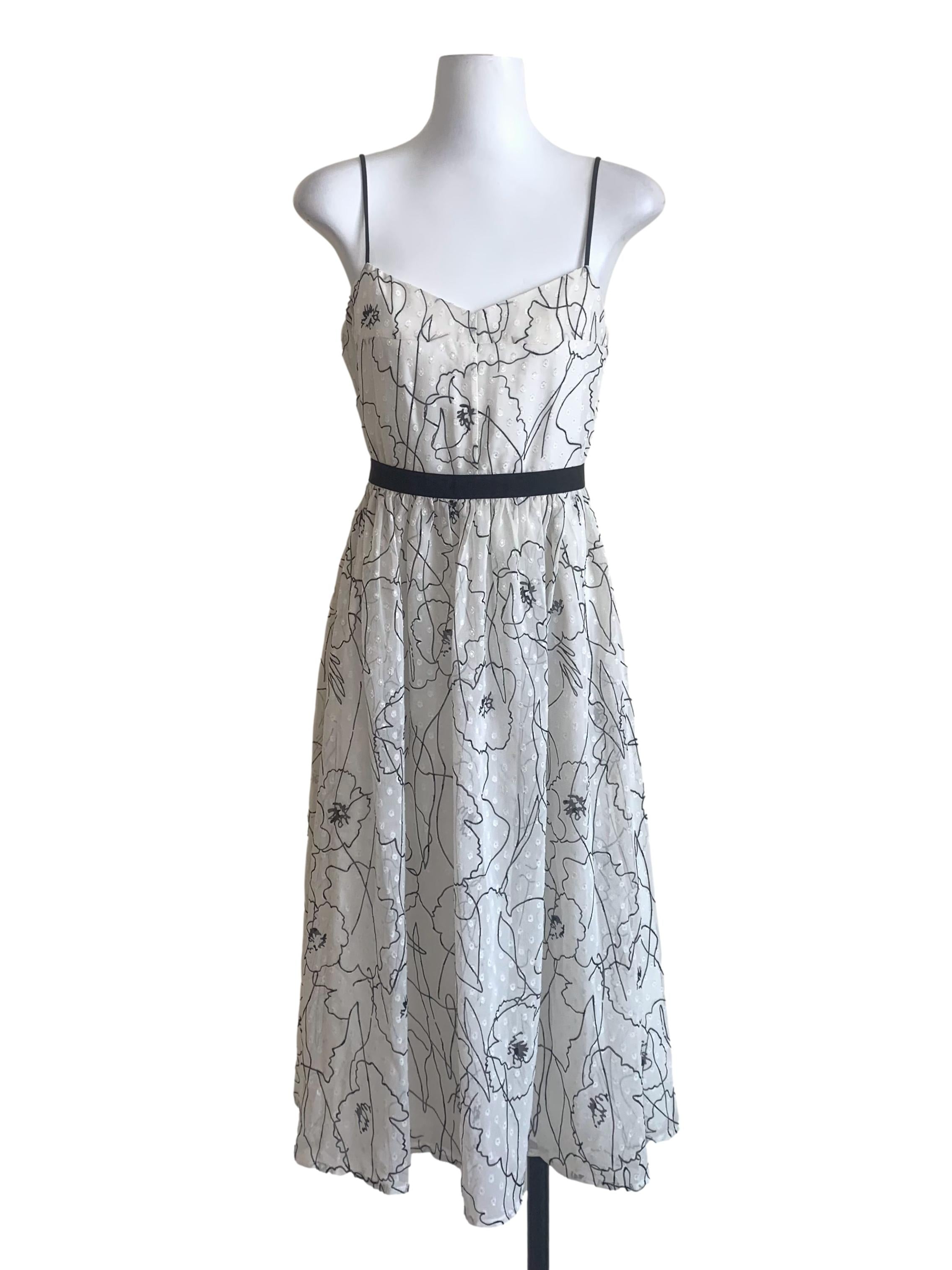 Pearl White Pattern Spaghetti Strap Dress LB