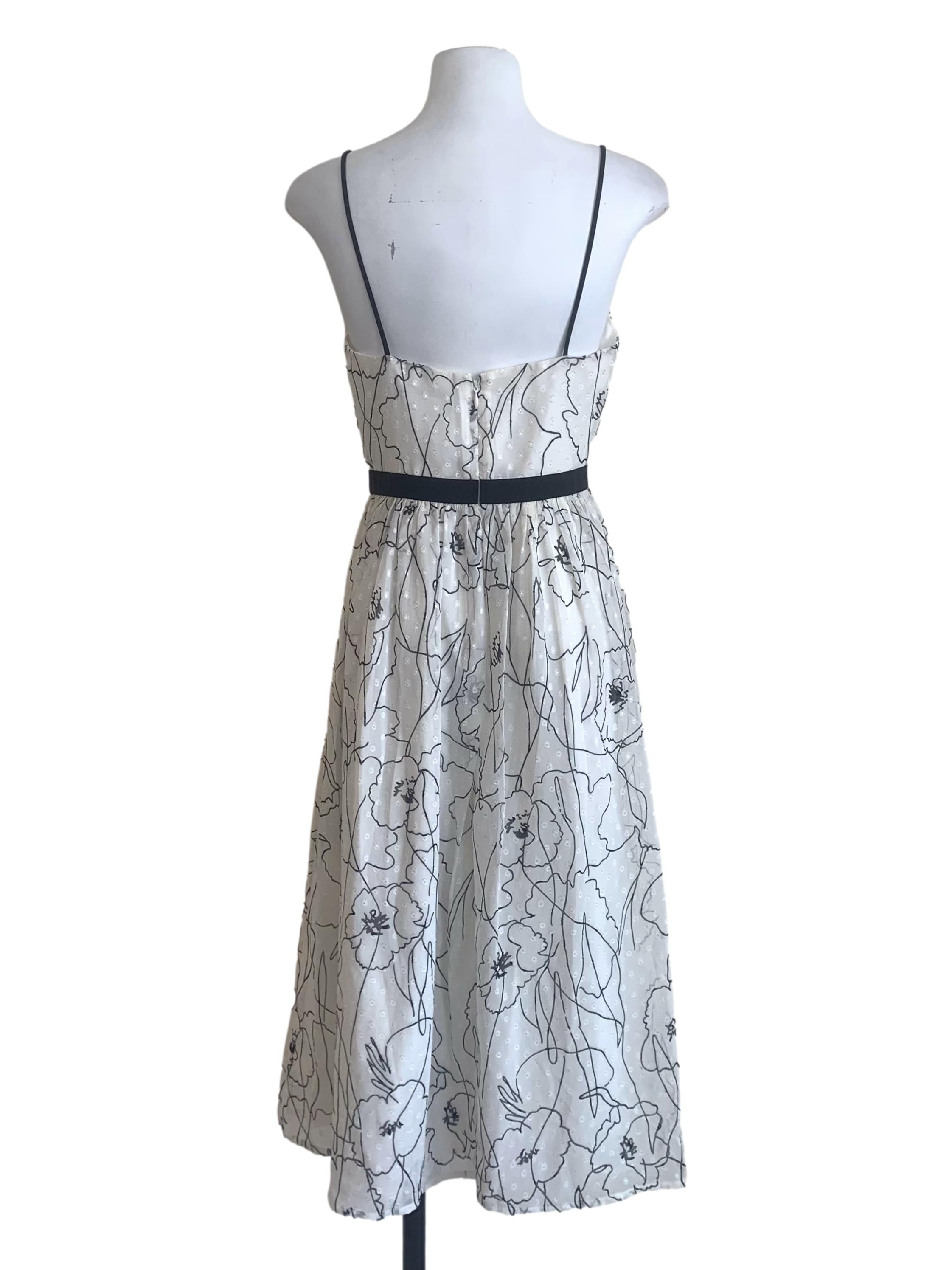 Pearl White Pattern Spaghetti Strap Dress LB