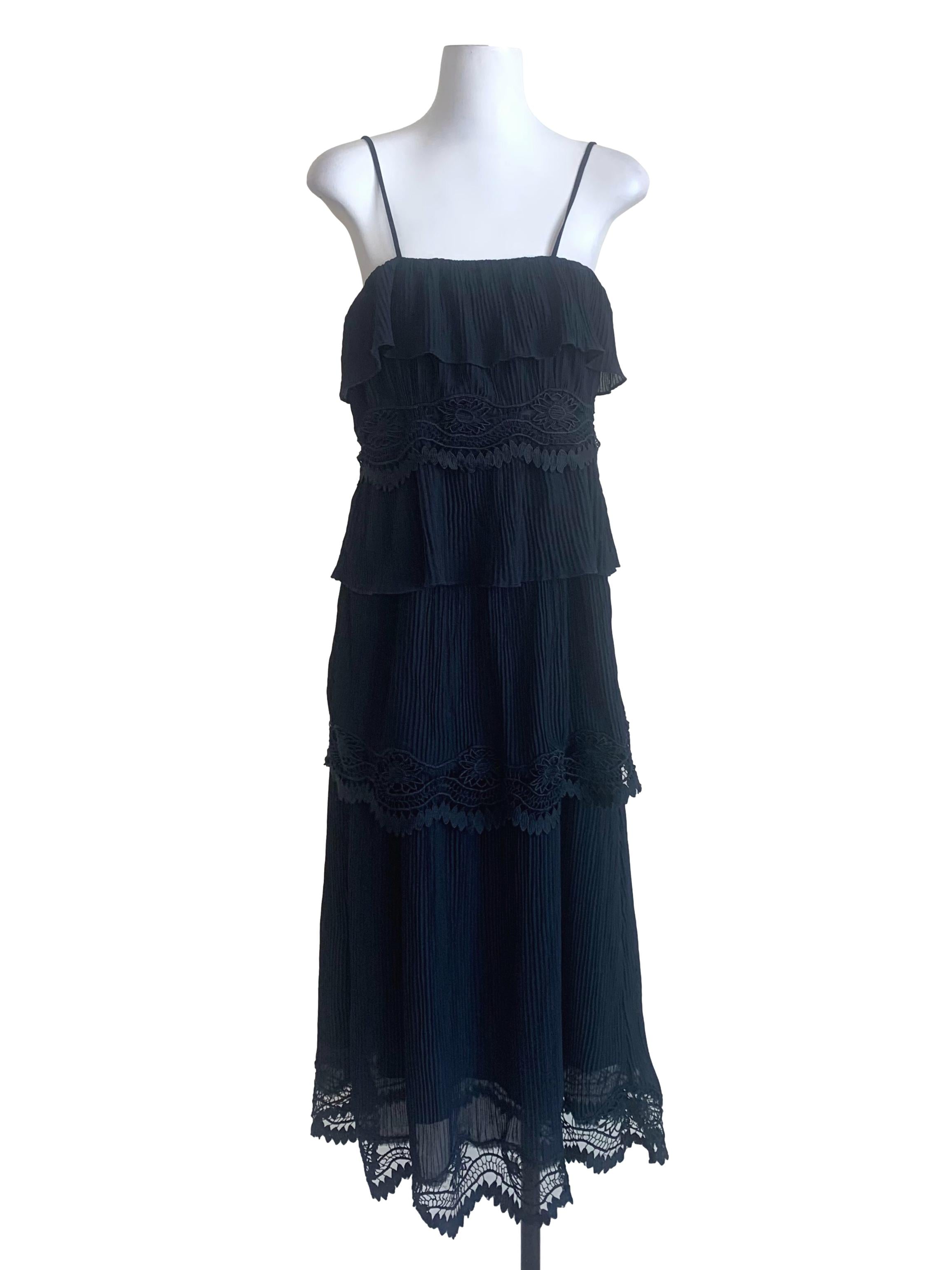 Berry Blue Tiered Pleated Dress