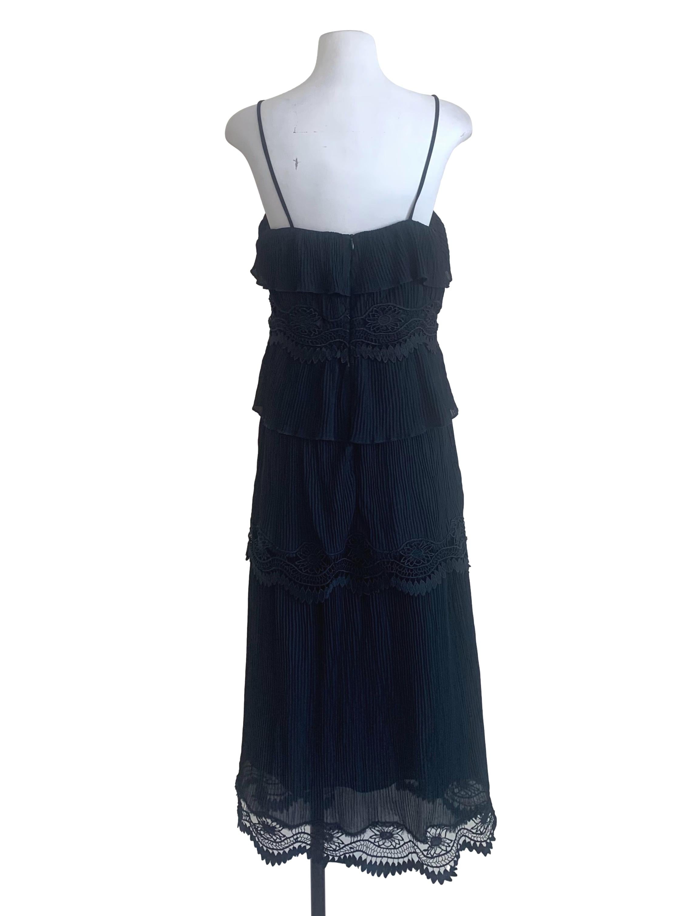Berry Blue Tiered Pleated Dress