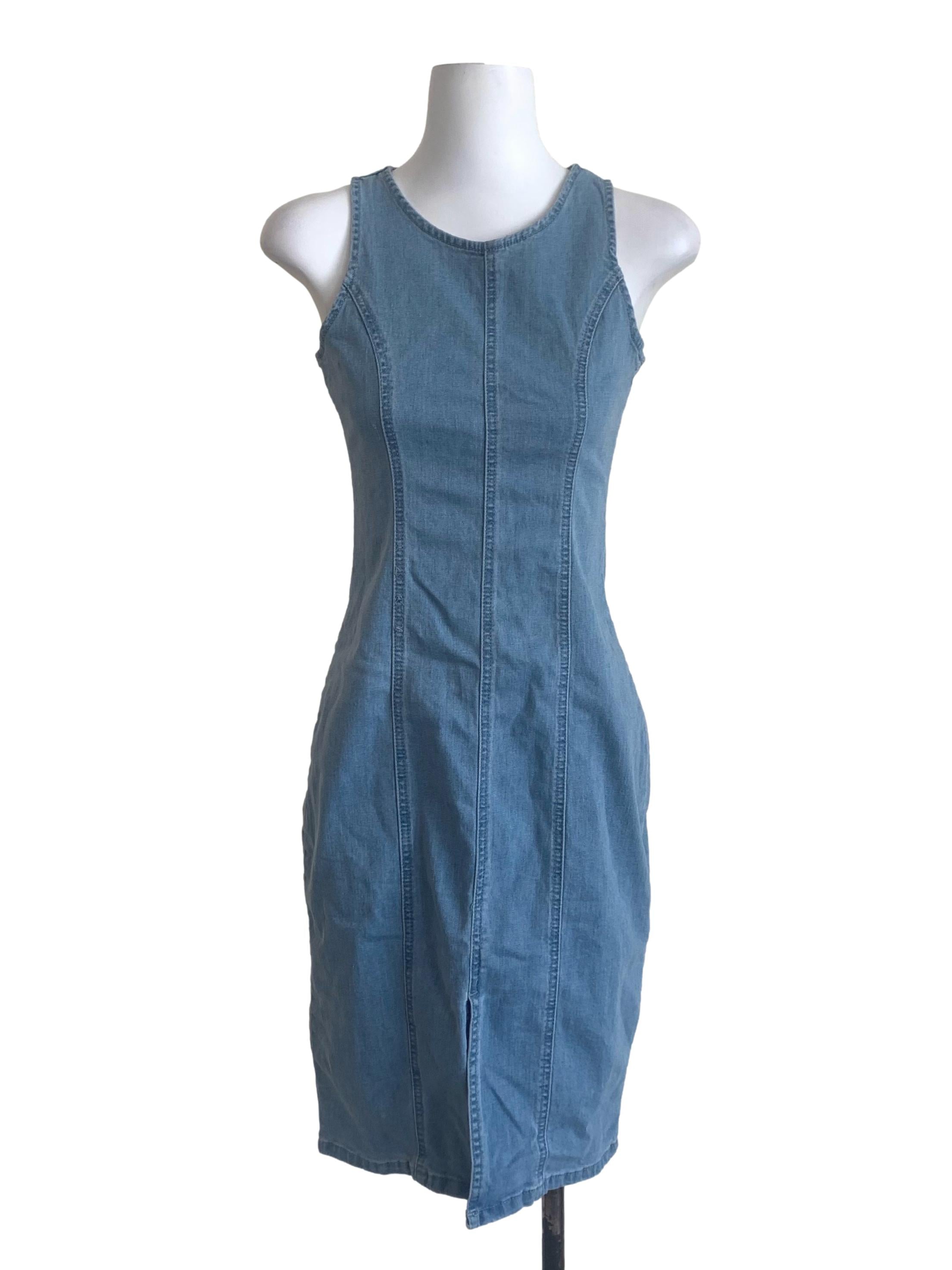 Denim Blue Sheath Dress