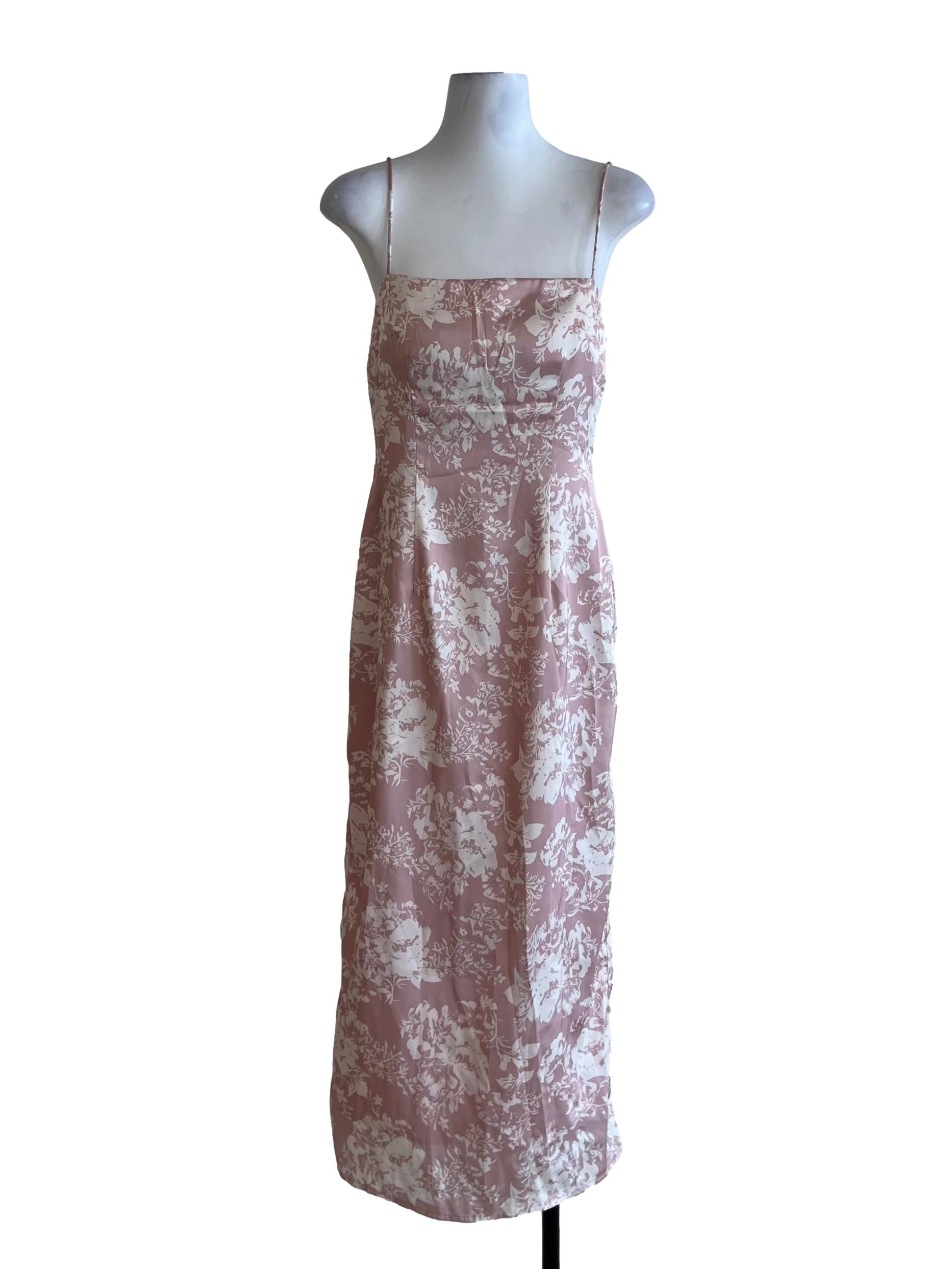 Rose Pink Floral Sheath Dress