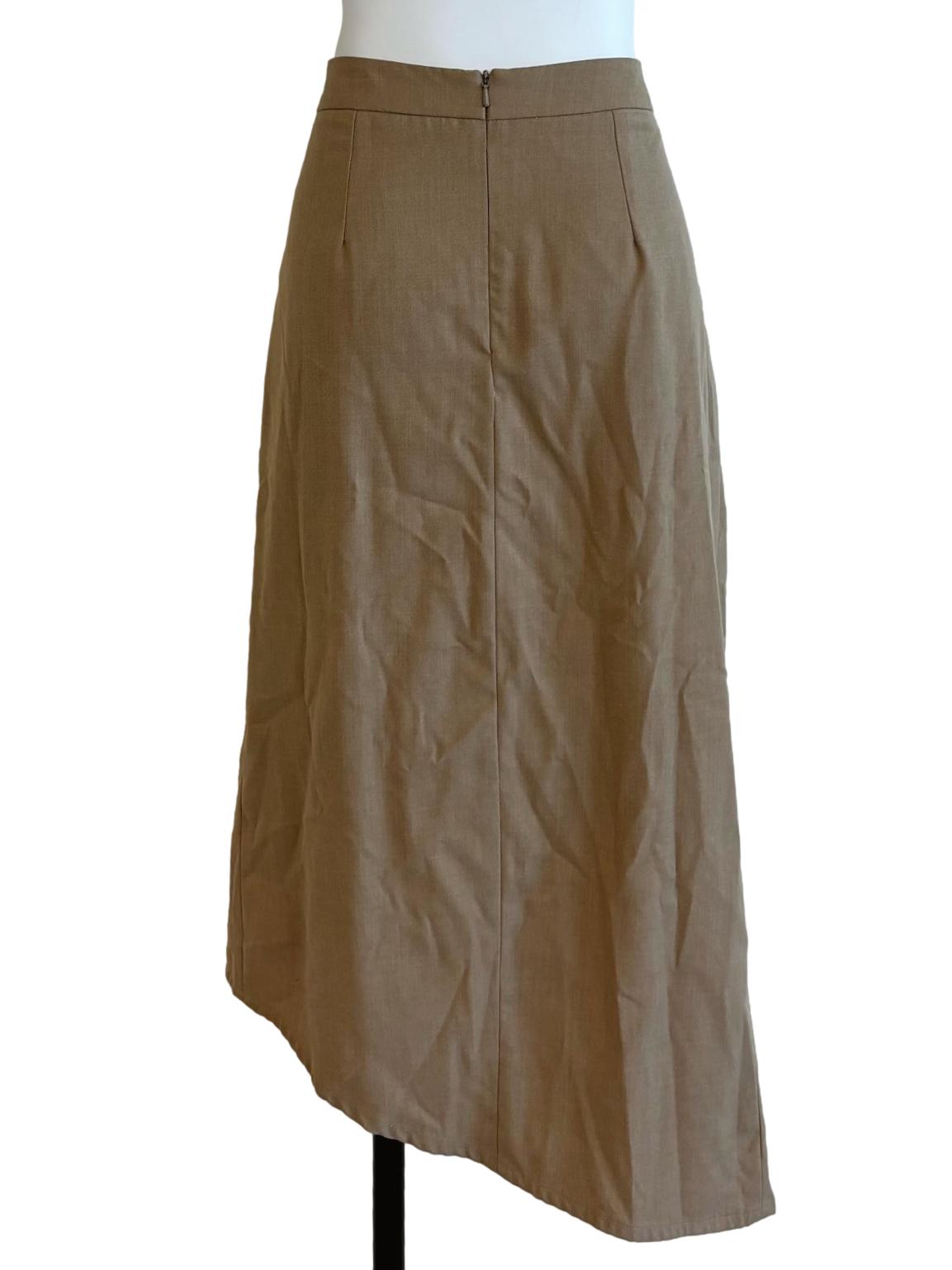 Tortilla Brown Ruched Midi Skirt