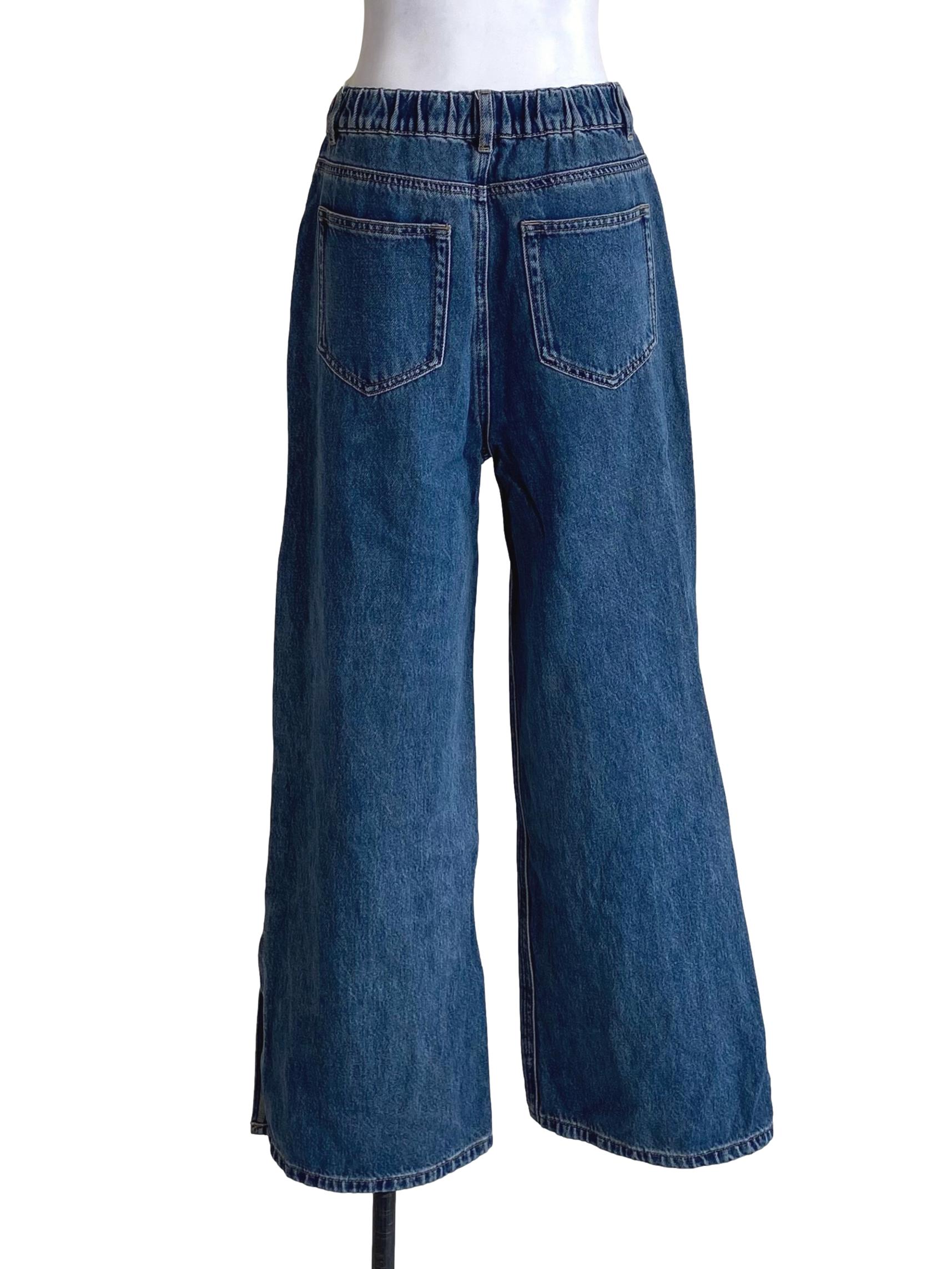 Warm Denim Blue Side Slits Jeans