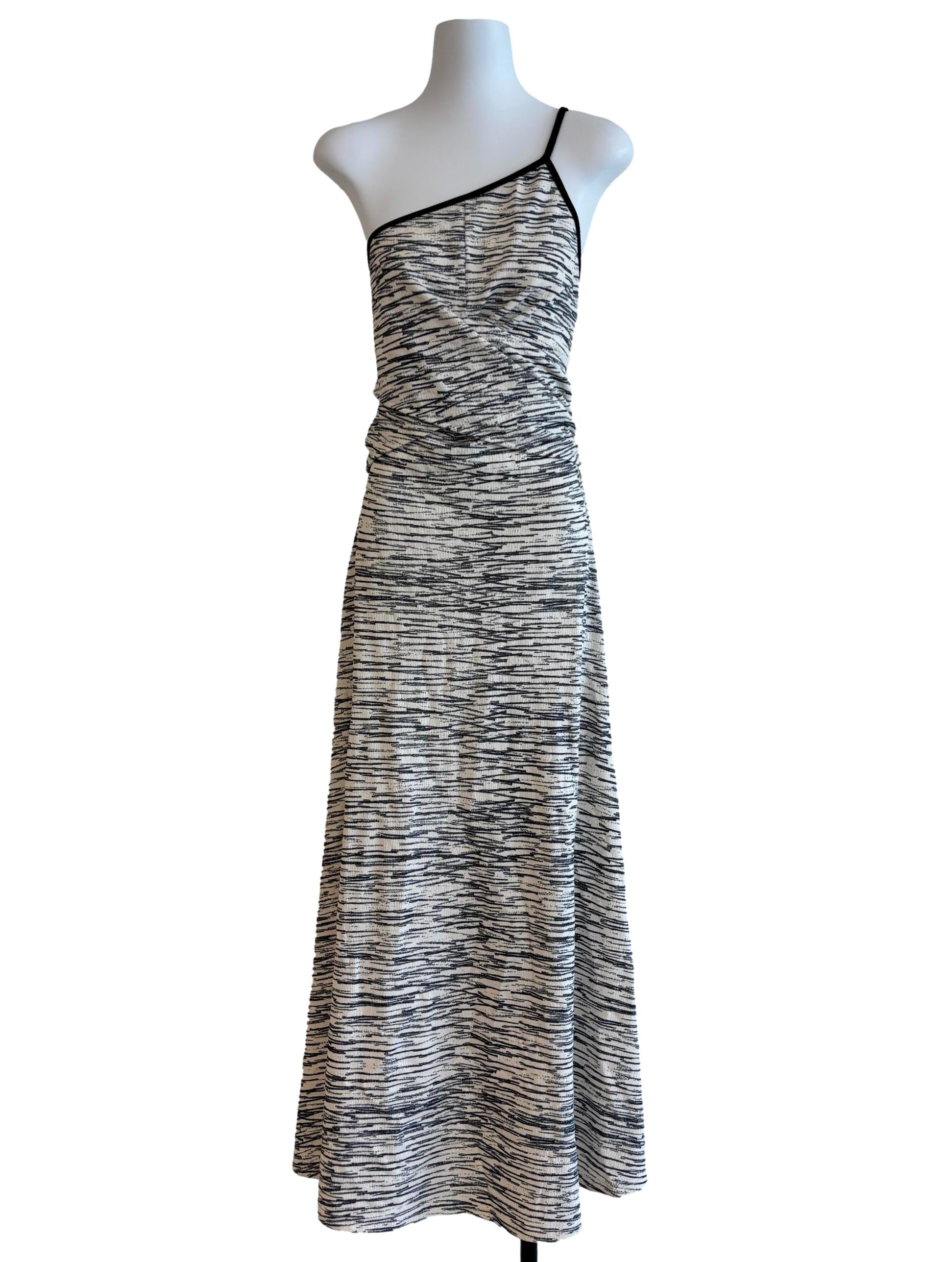 Rice White Patterned One Shoulder Dress
