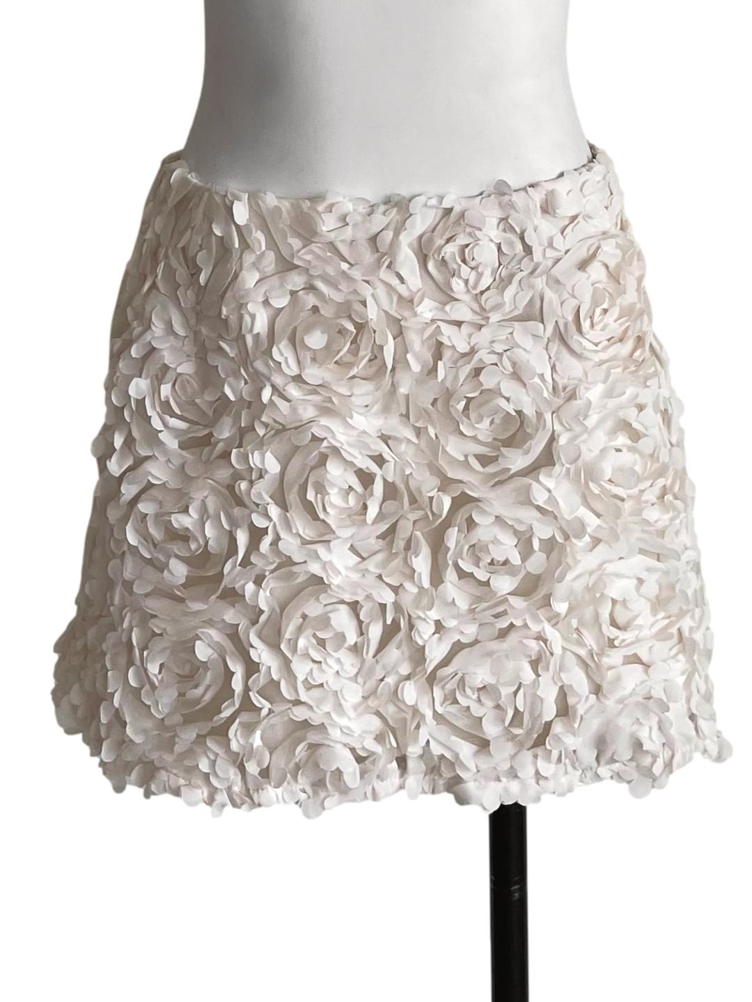 Off White 3D Floral Mini Skirt