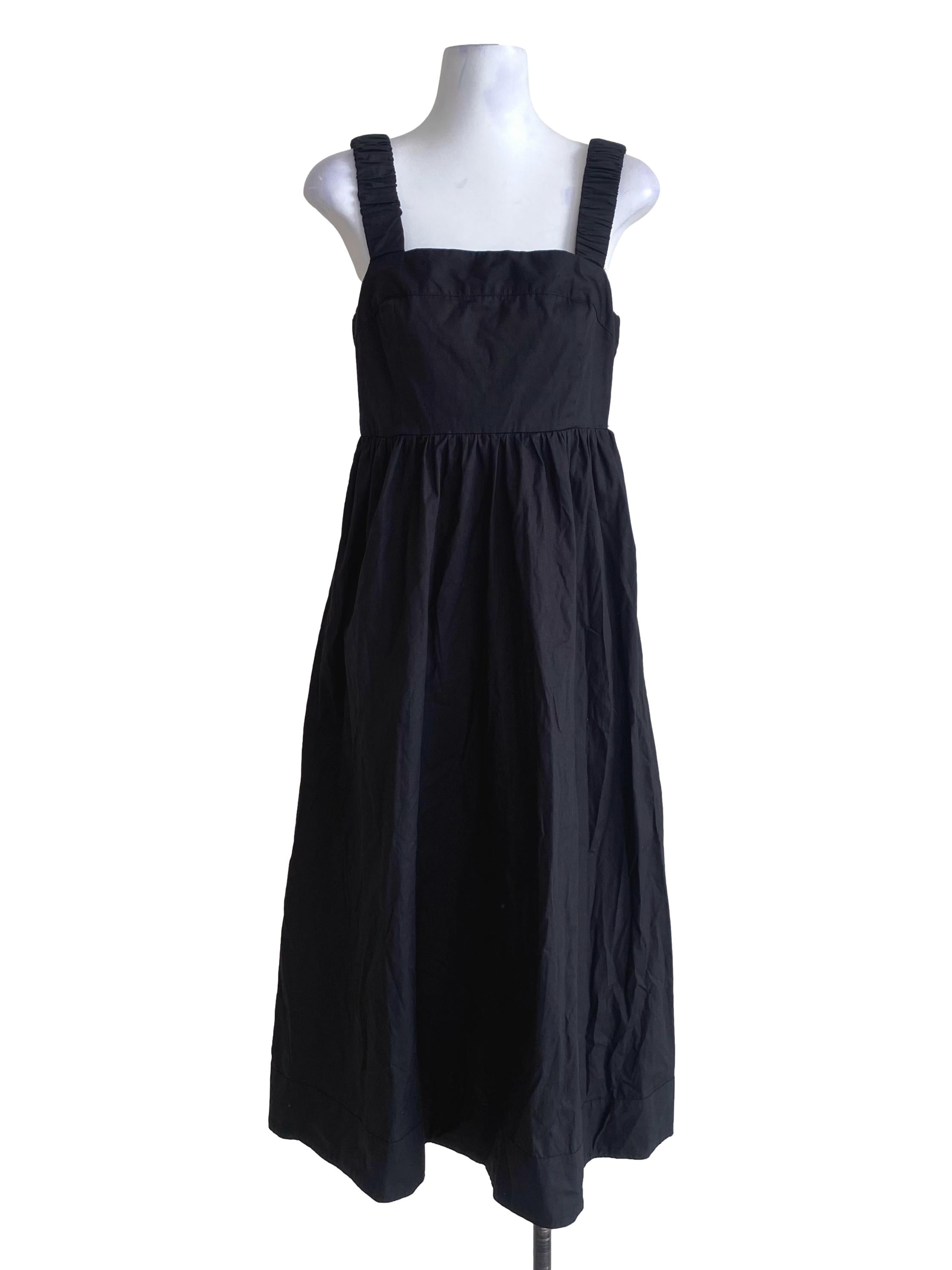 Jade Black Square With Stretch Straps Drop Waist Dress
