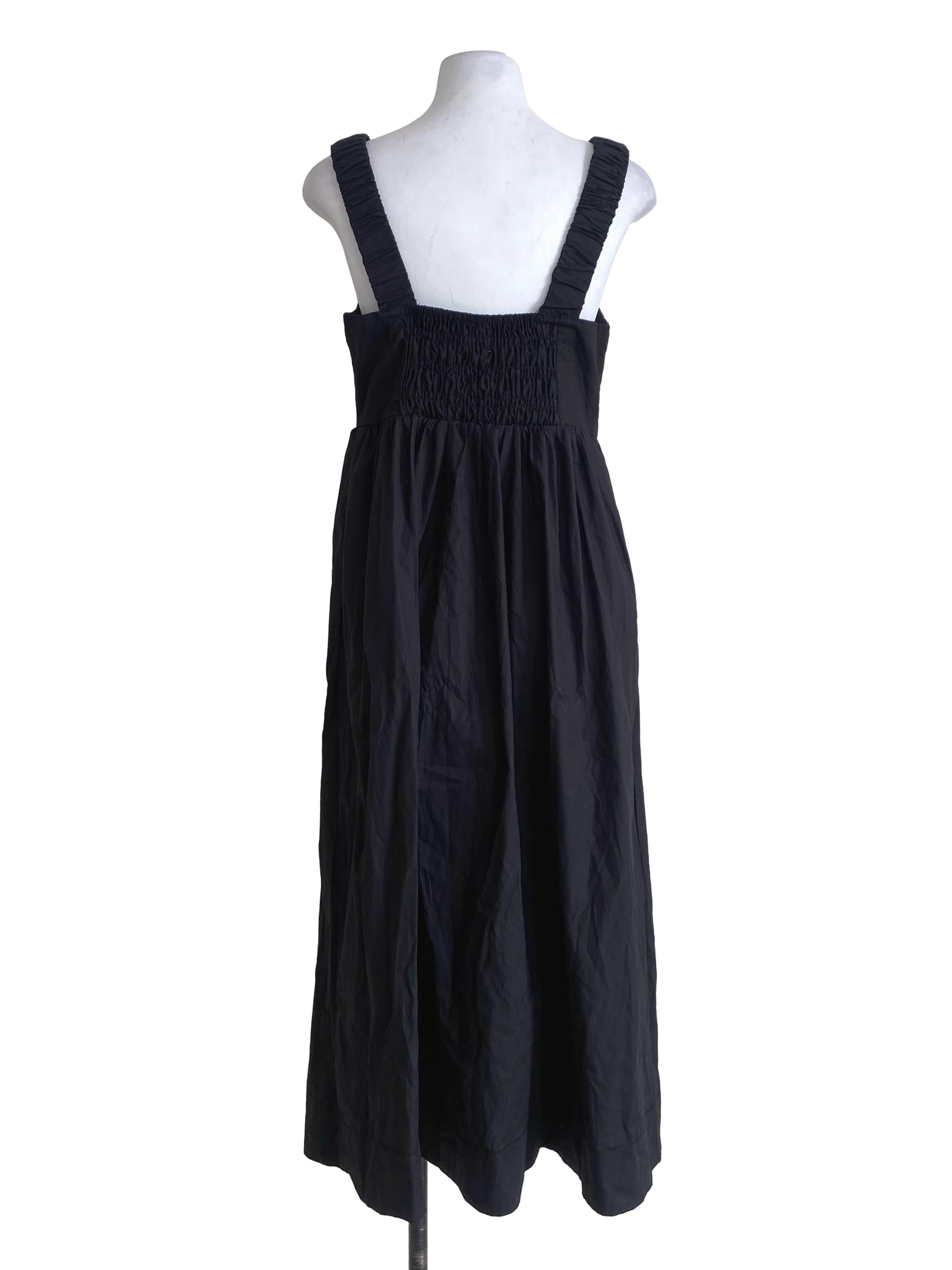 Jade Black Square With Stretch Straps Drop Waist Dress