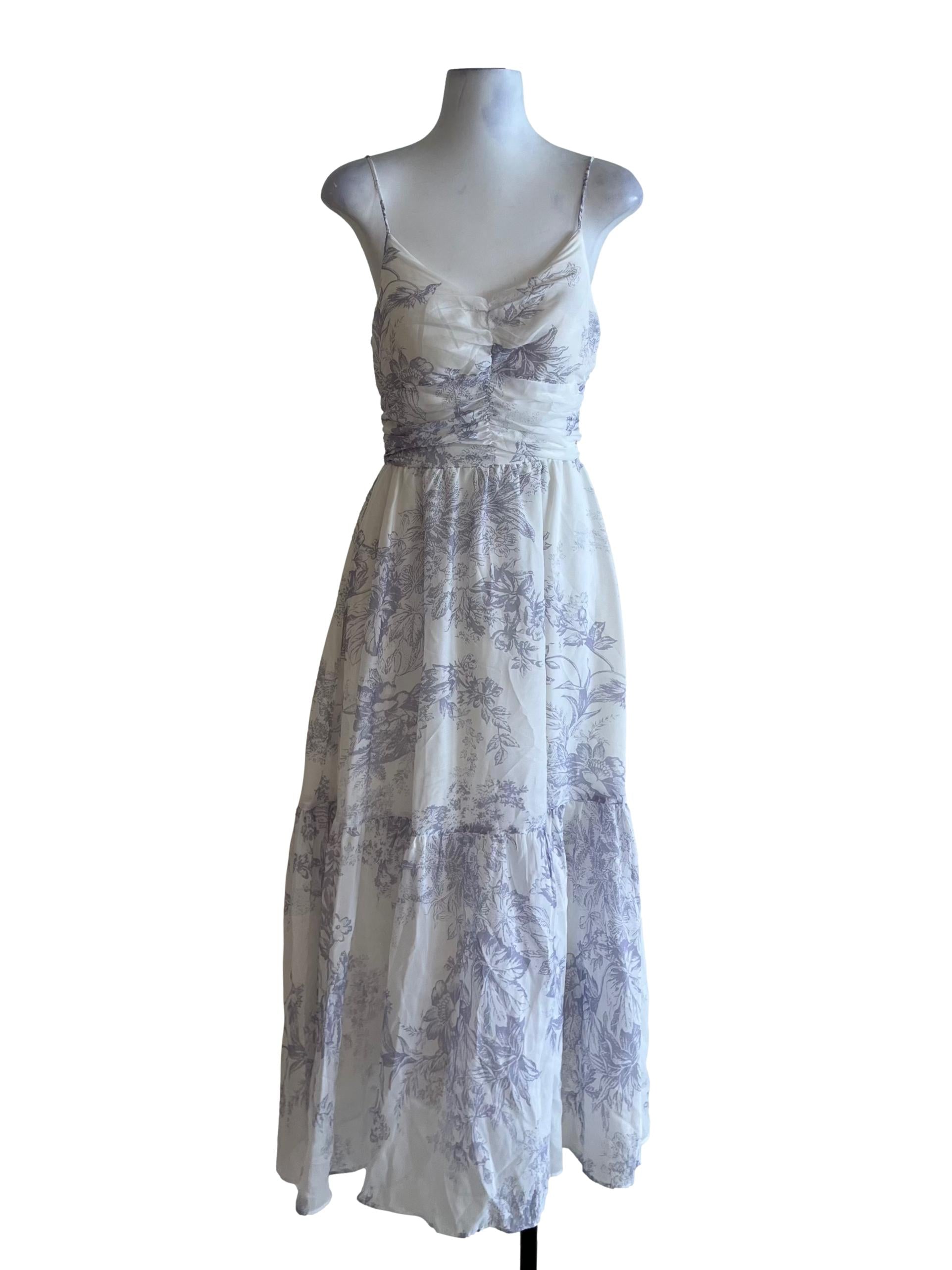 White Floral A-Line Dress
