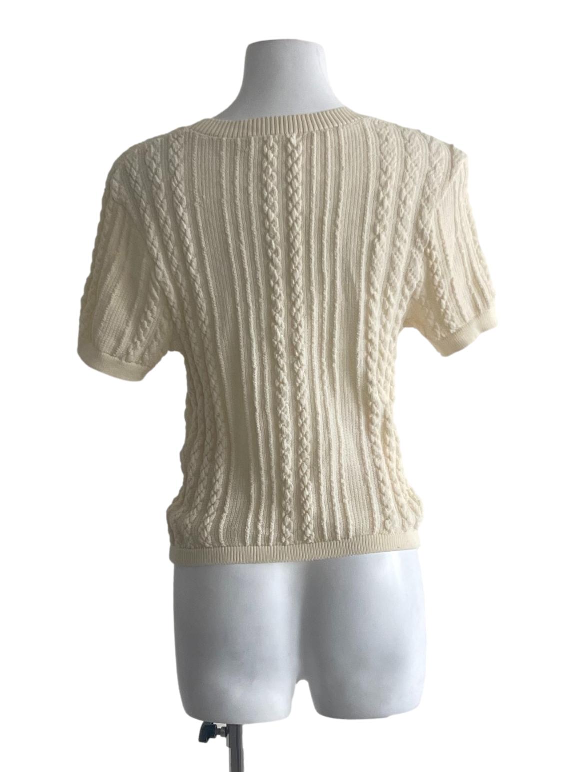 Cream Knitted Crop Sweater
