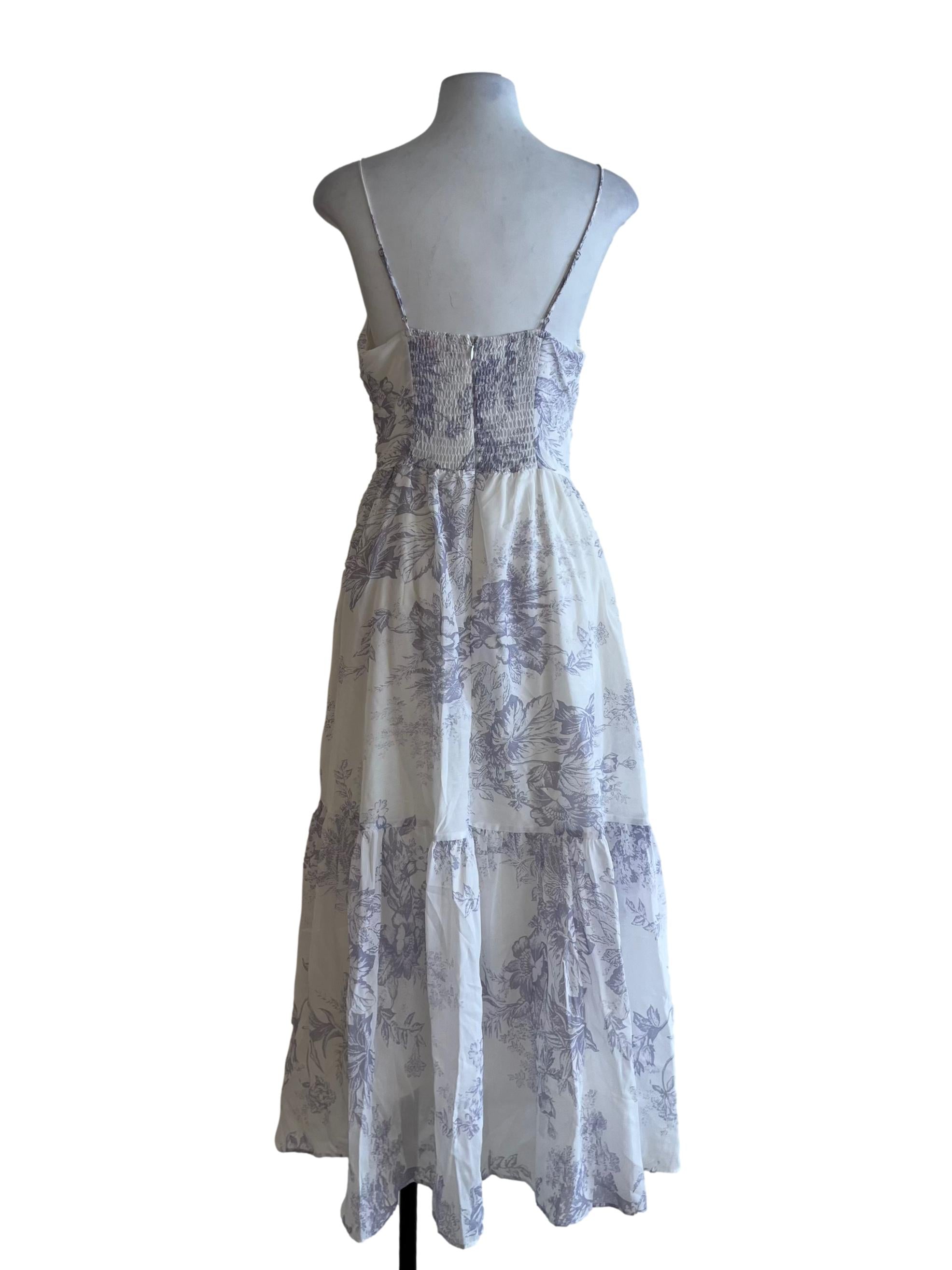 White Floral A-Line Dress