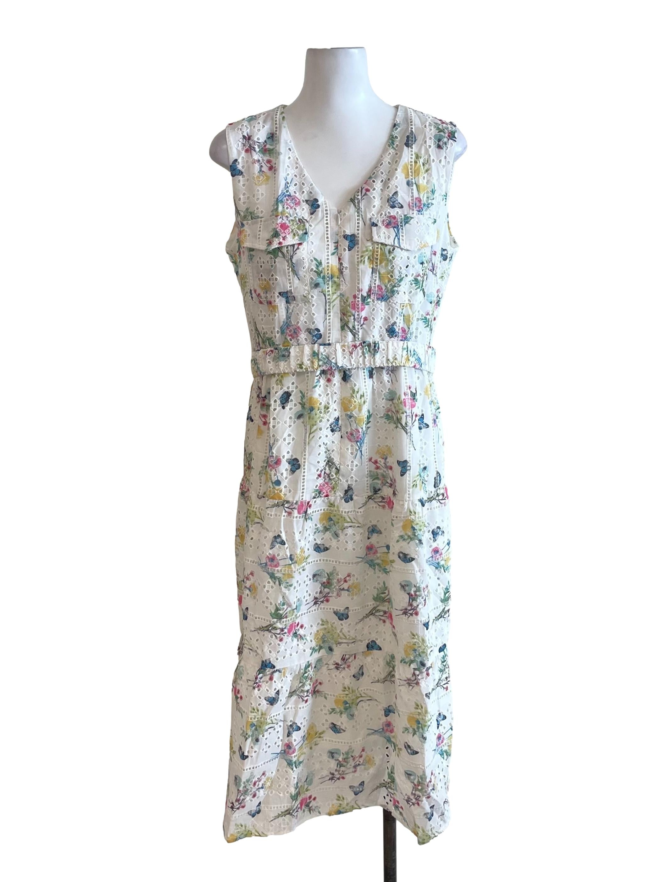 White Floral Eyelet Dress