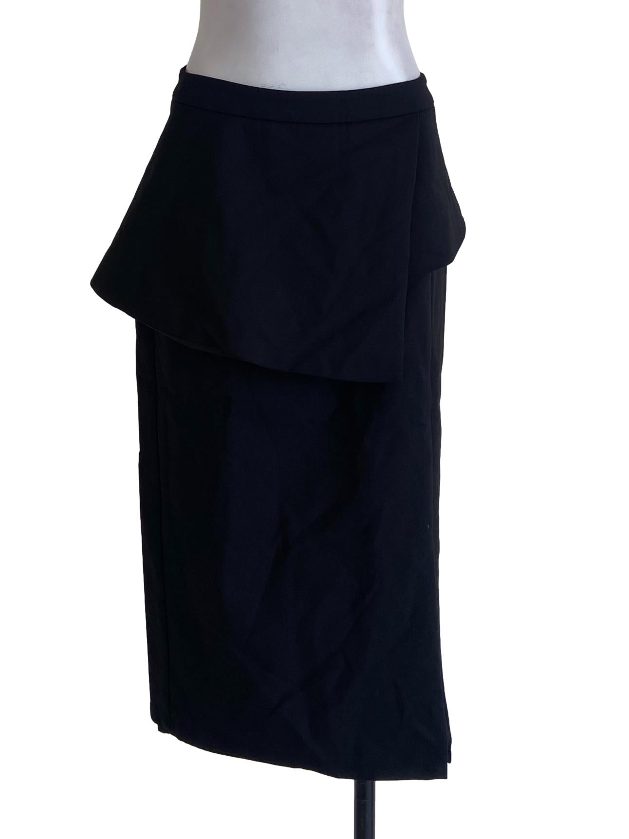 Black Ruffled Slit Skirt LB
