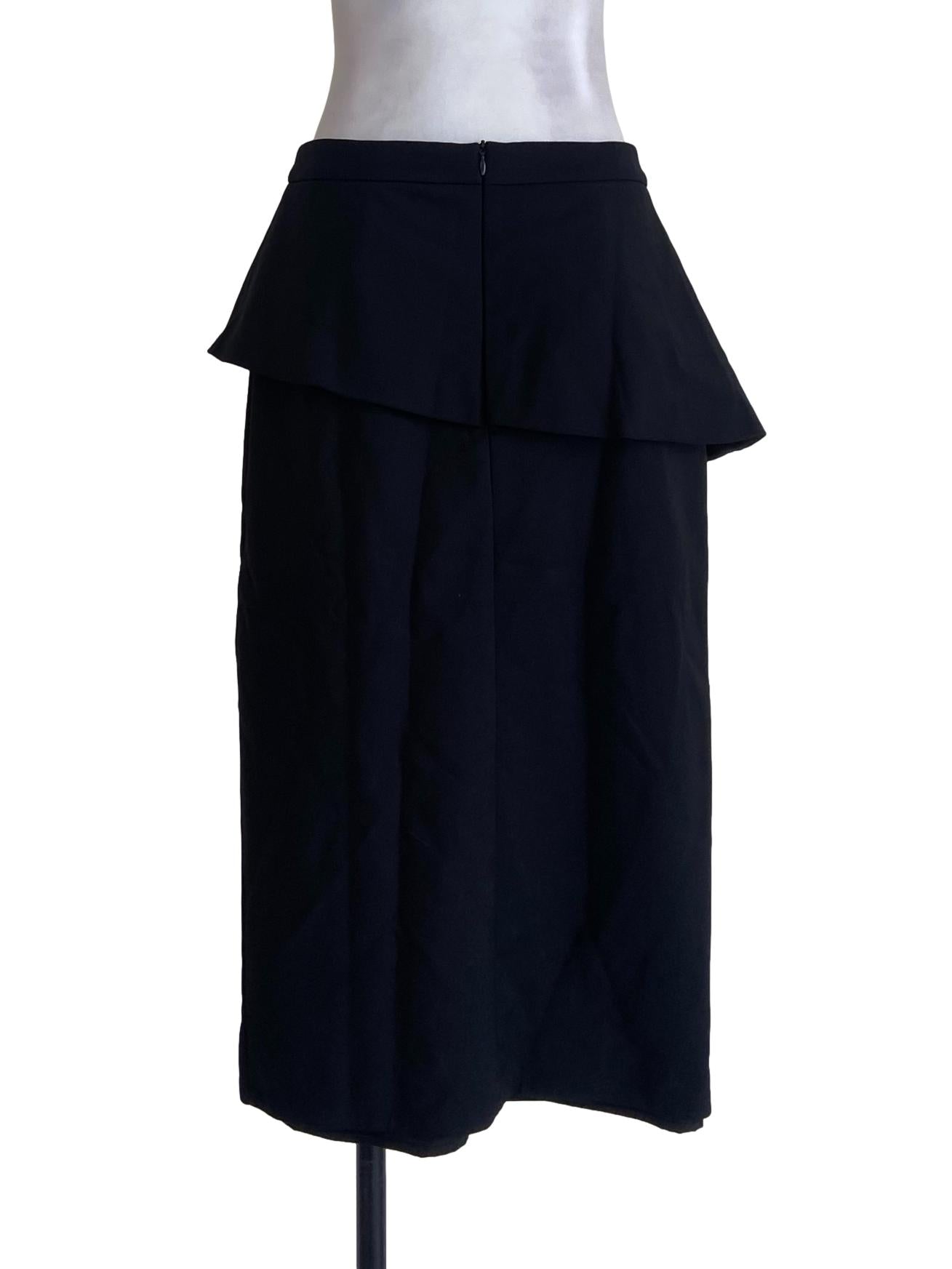 Black Ruffled Slit Skirt LB