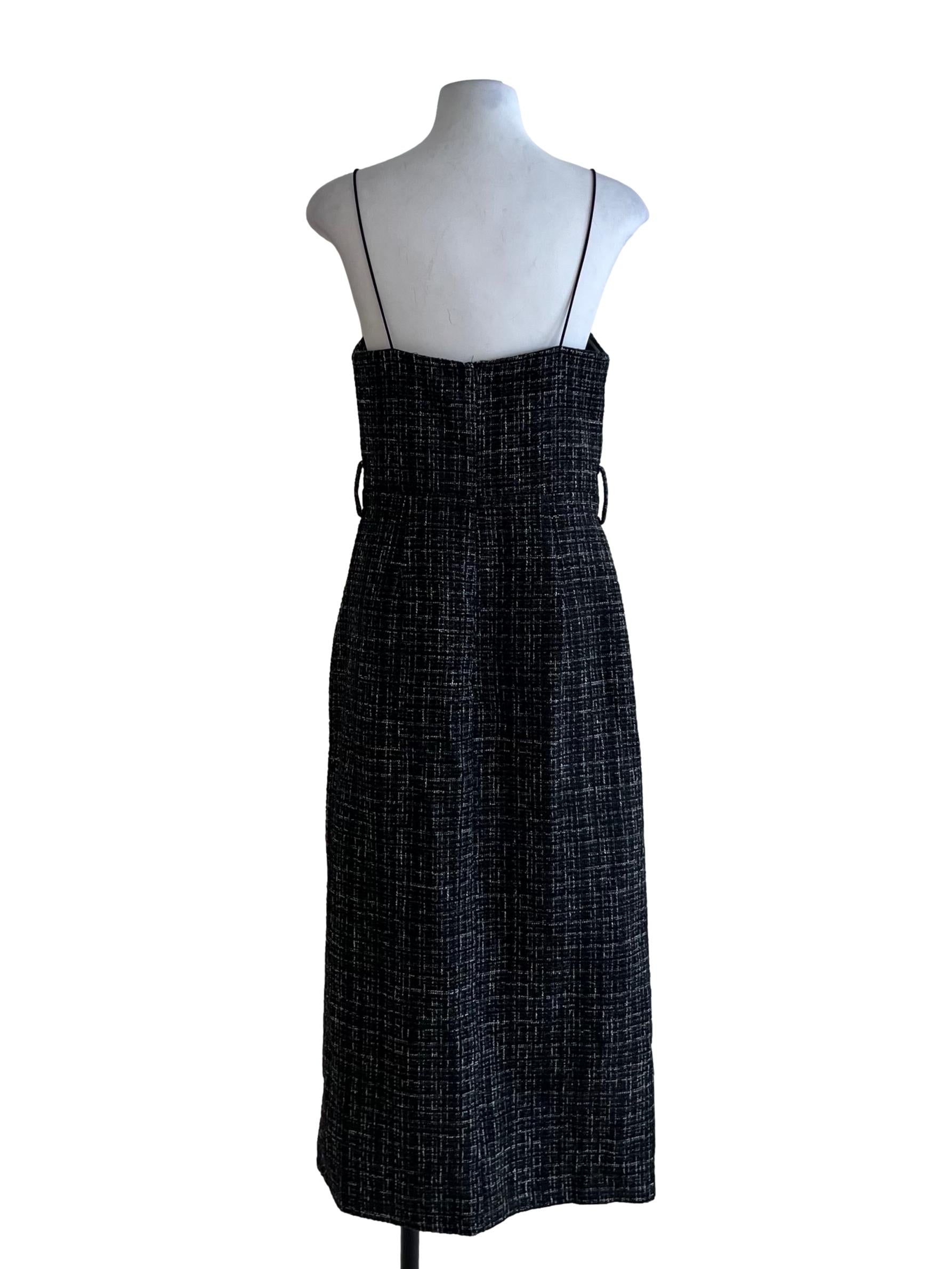 Black Tweed A-Line Dress
