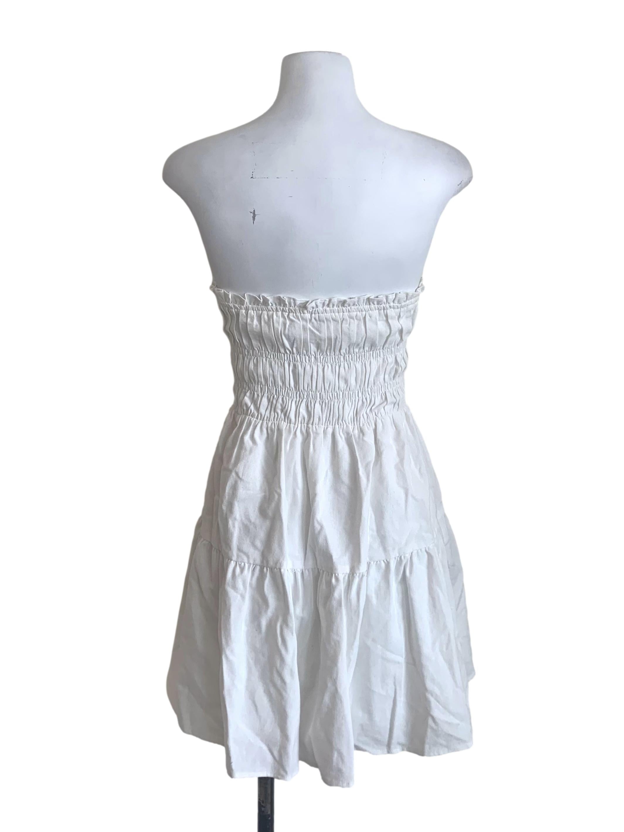 Cotton White Strapless Dress