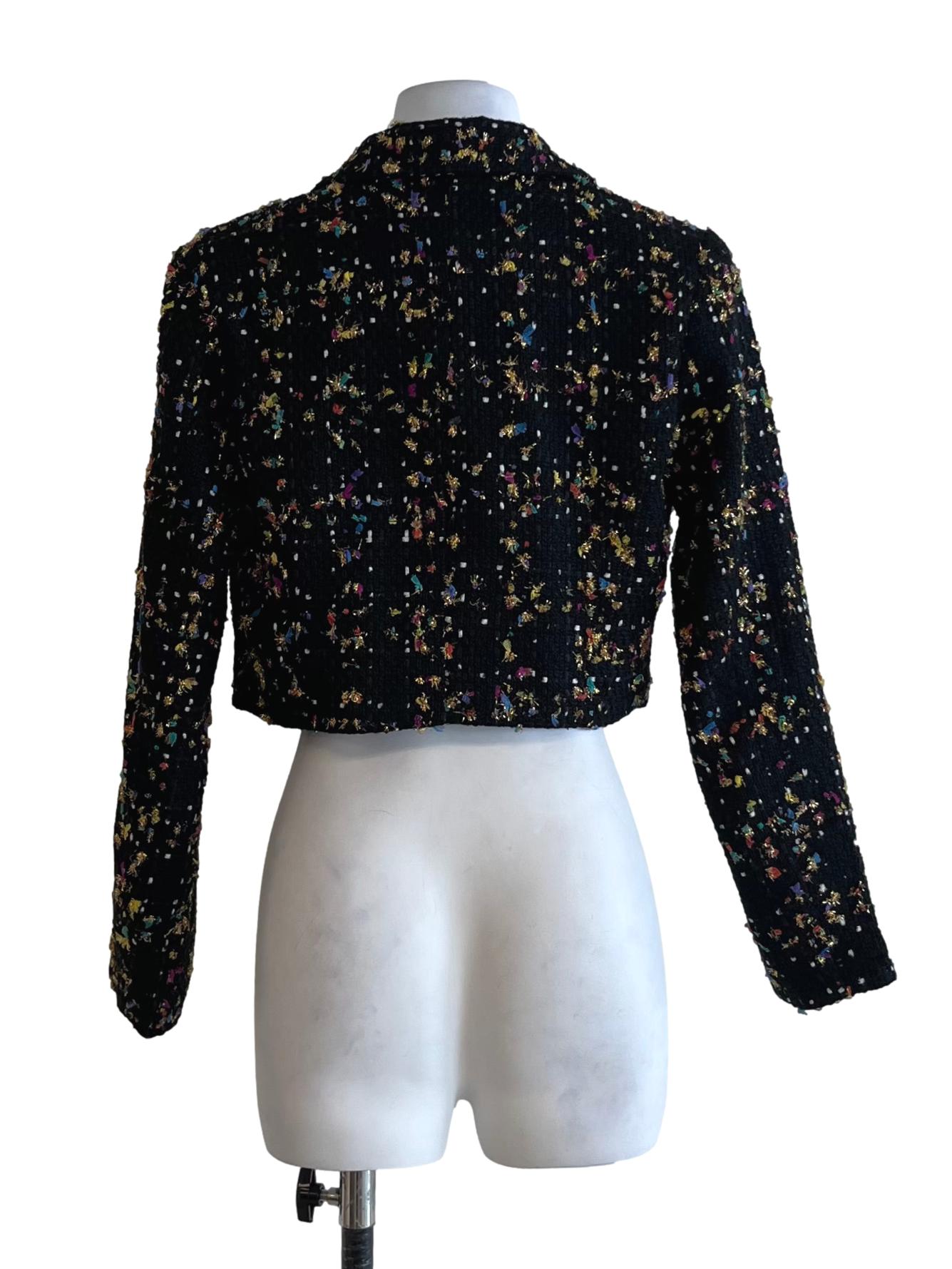Black Tweed Cropped Blazer