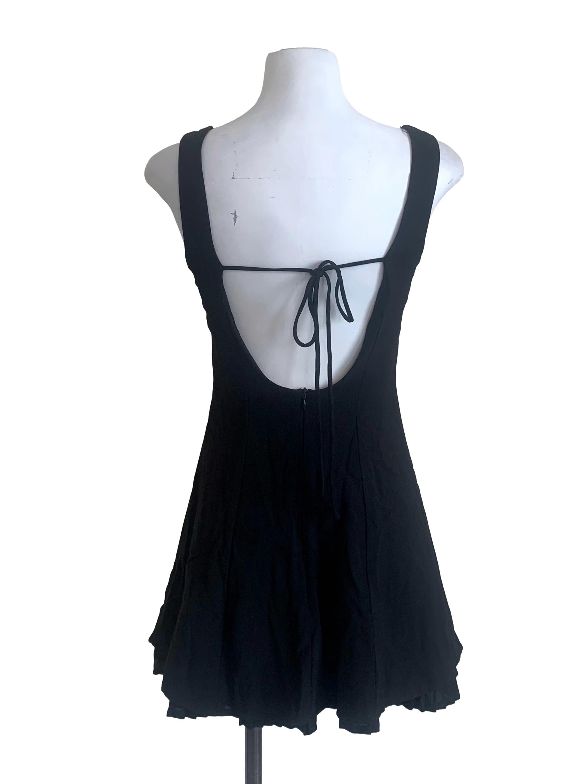 Ink Black Square Neck A-Line Dress YHF