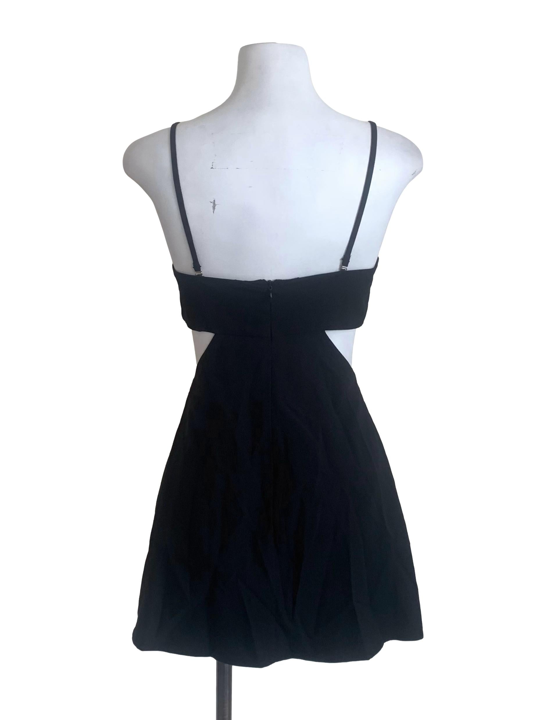 Pitch Black Spaghetti Strap Dress YHF