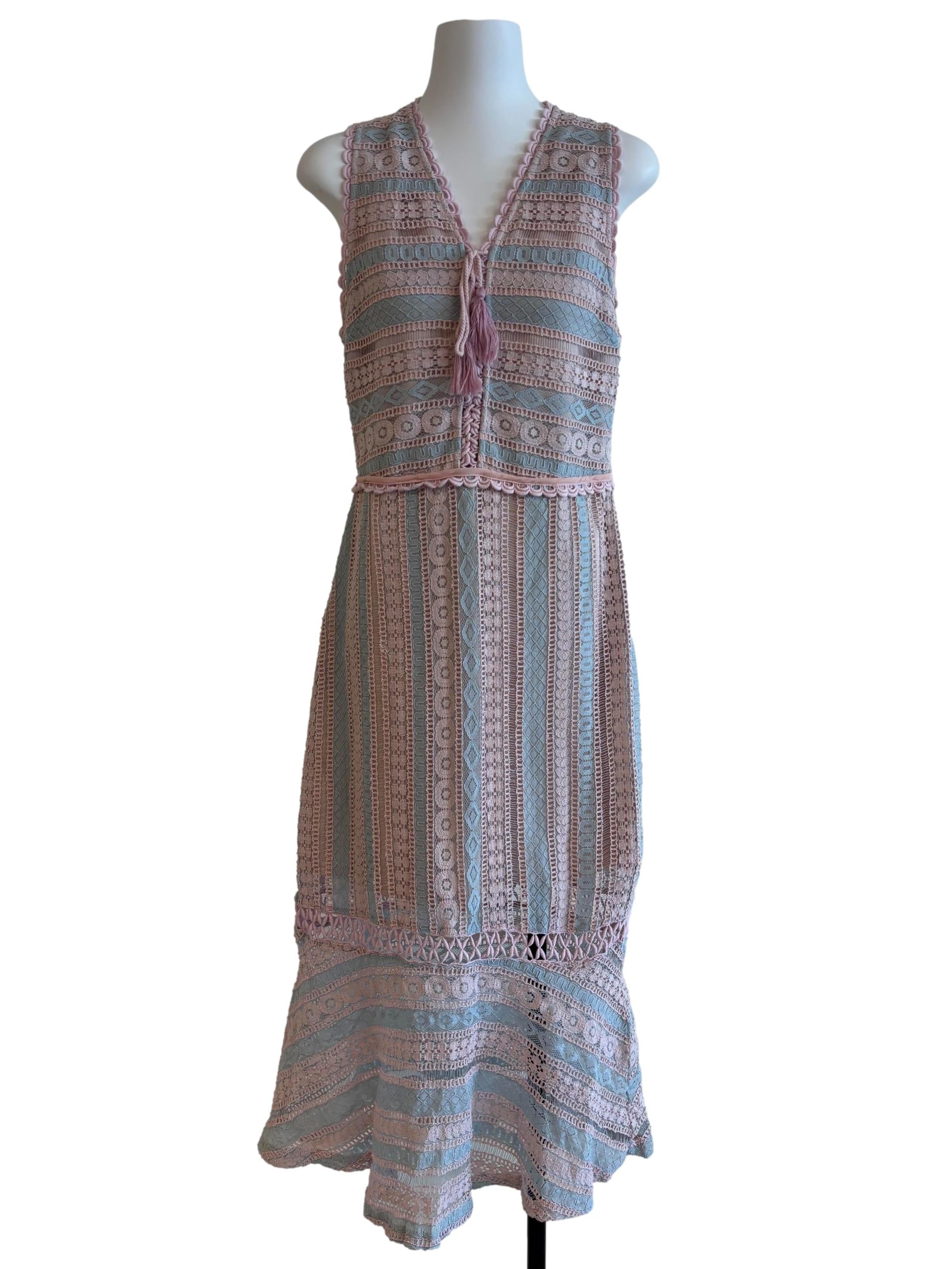 Pastel Pink And Blue Dropwaist Dress