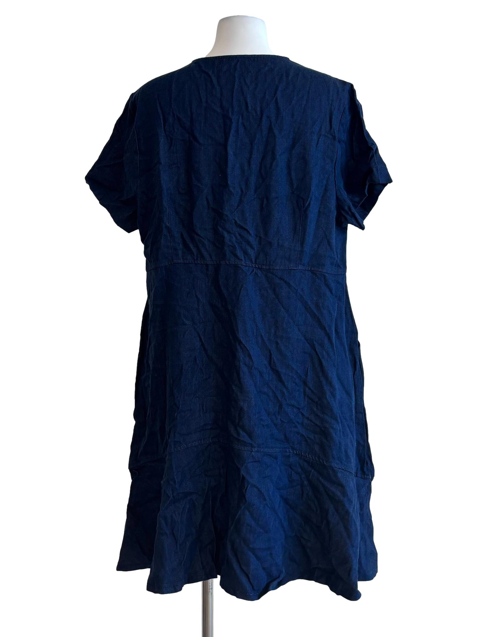 Blue Denim Zip Up Dress