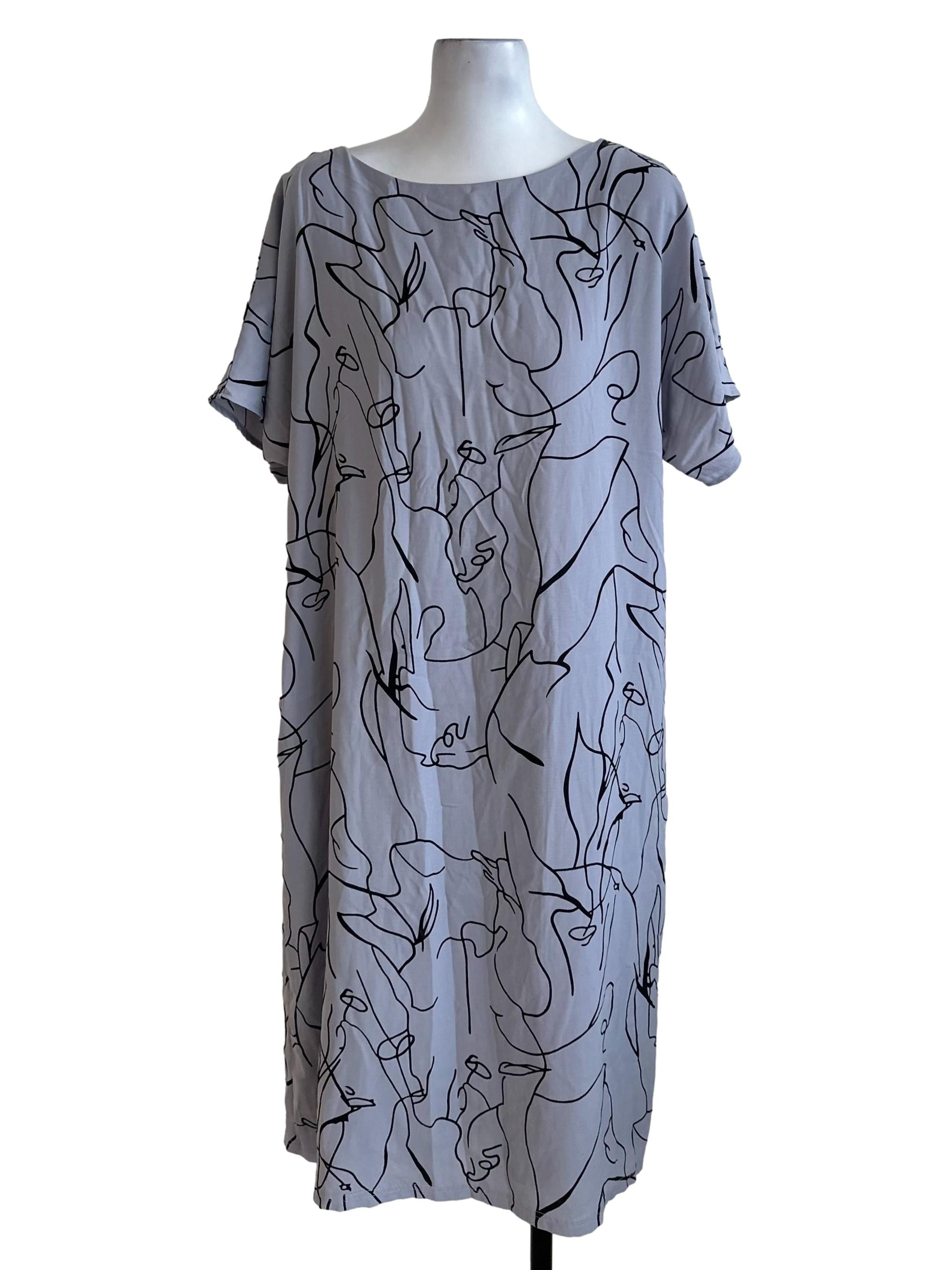 Pale Purple Abstract Pattern Dress