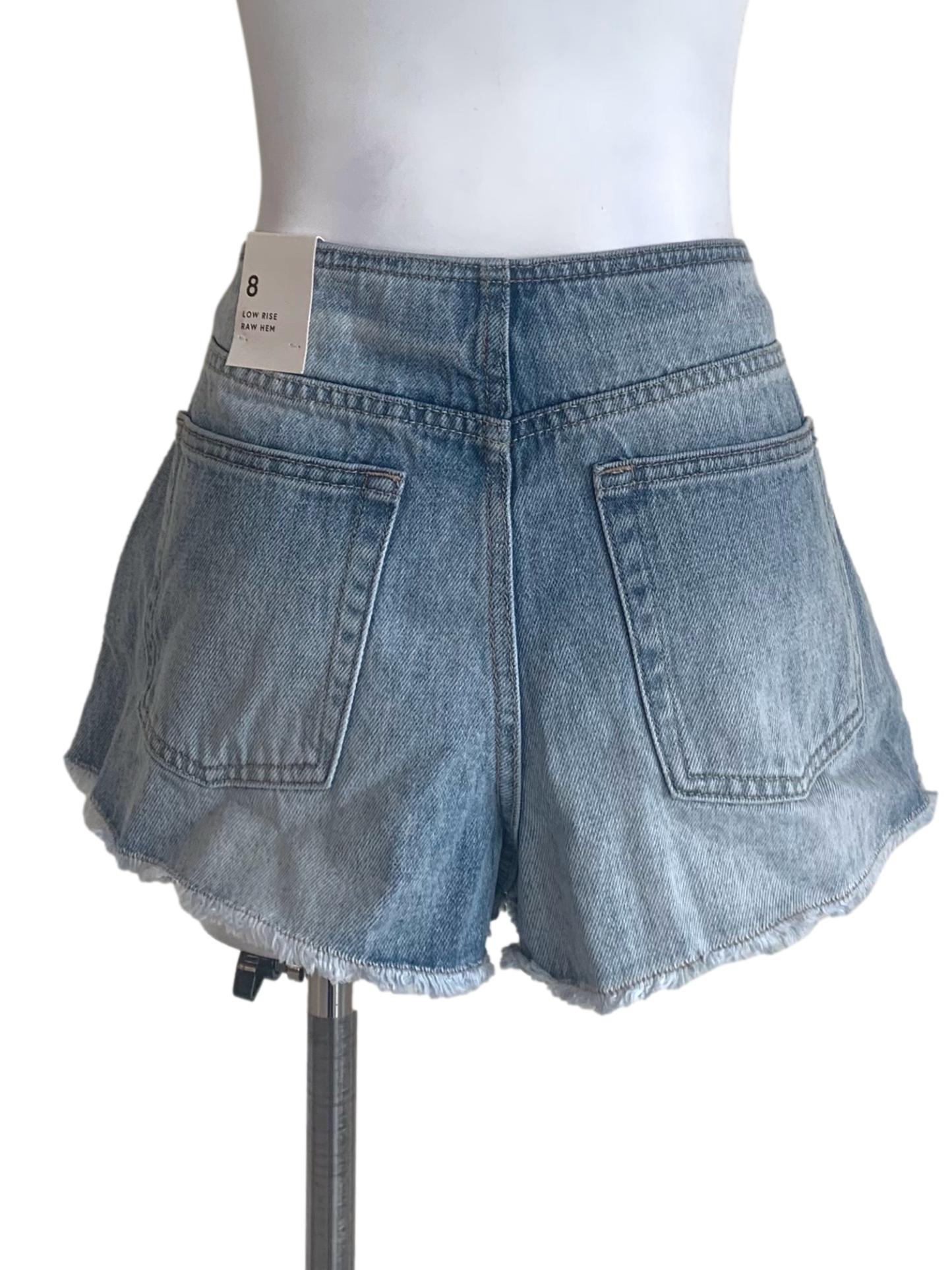 Light Blue Low Rise Denim Shorts