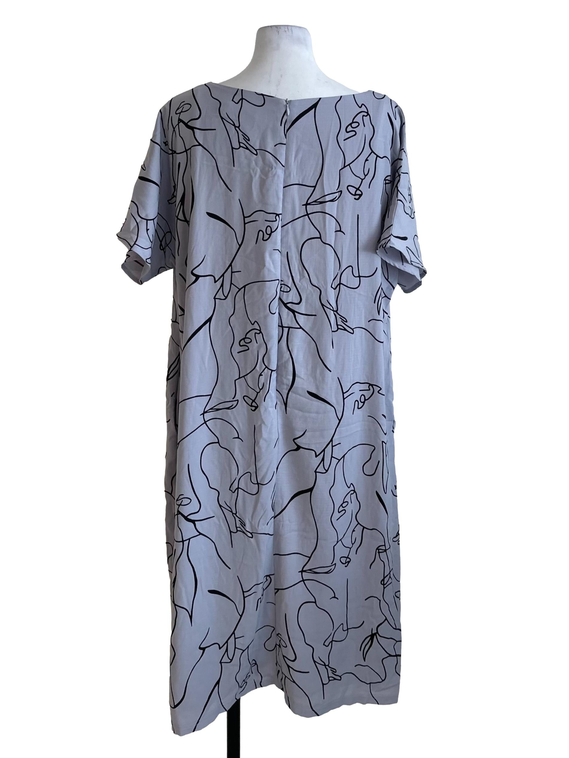 Pale Purple Abstract Pattern Dress