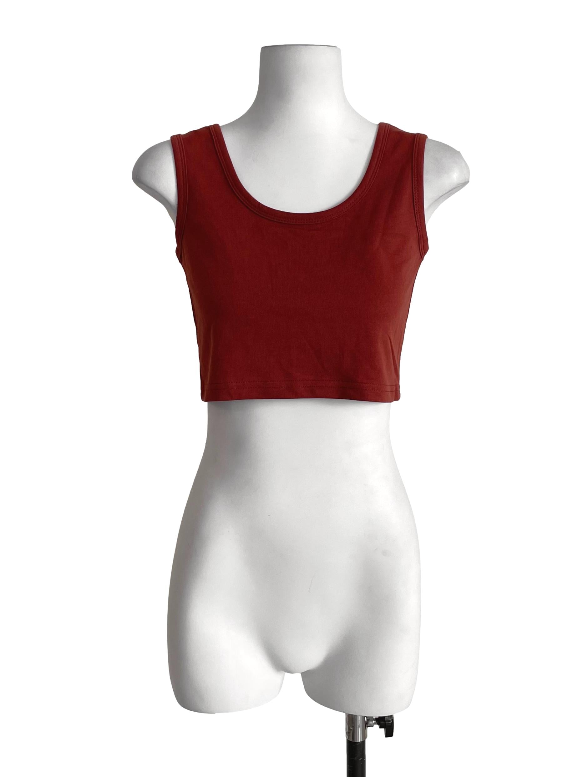 Brick Red Crop Tank Top