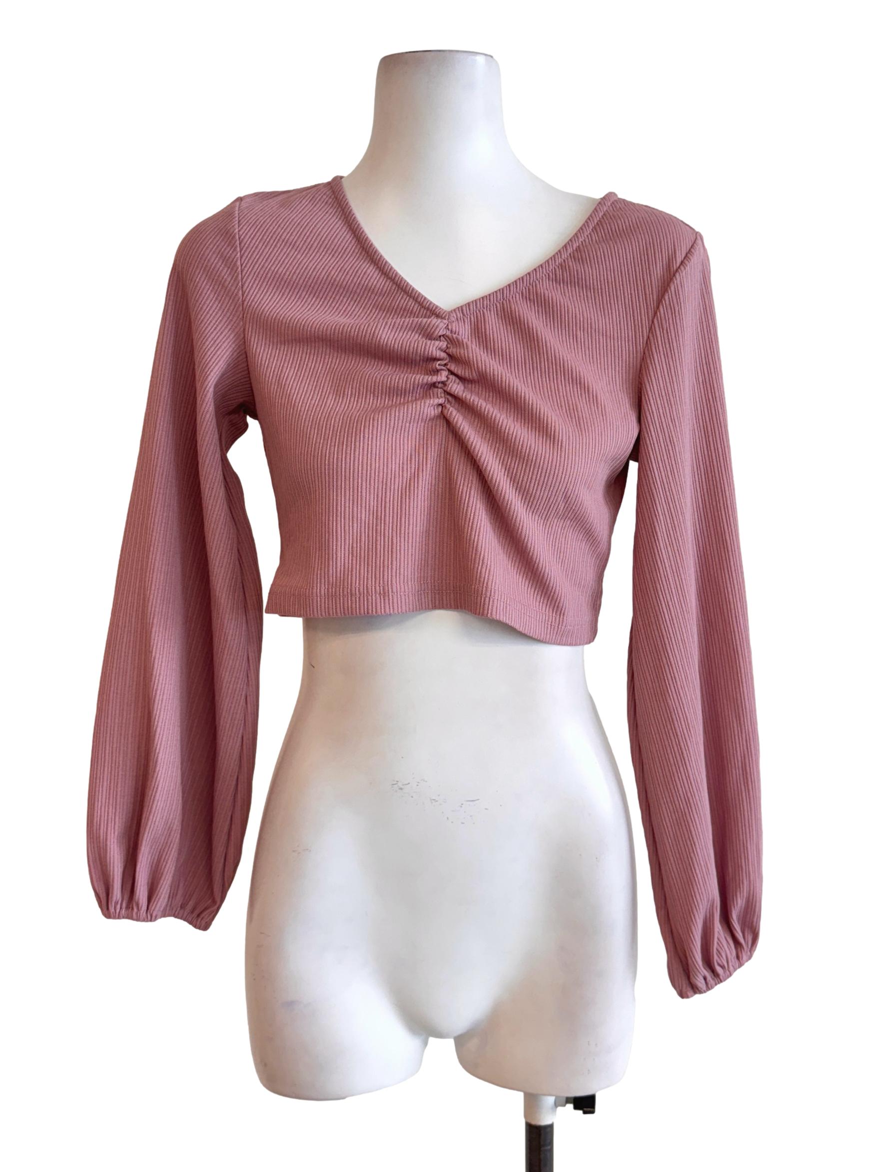 Dusty Pink Knitted Long Sleeve Top