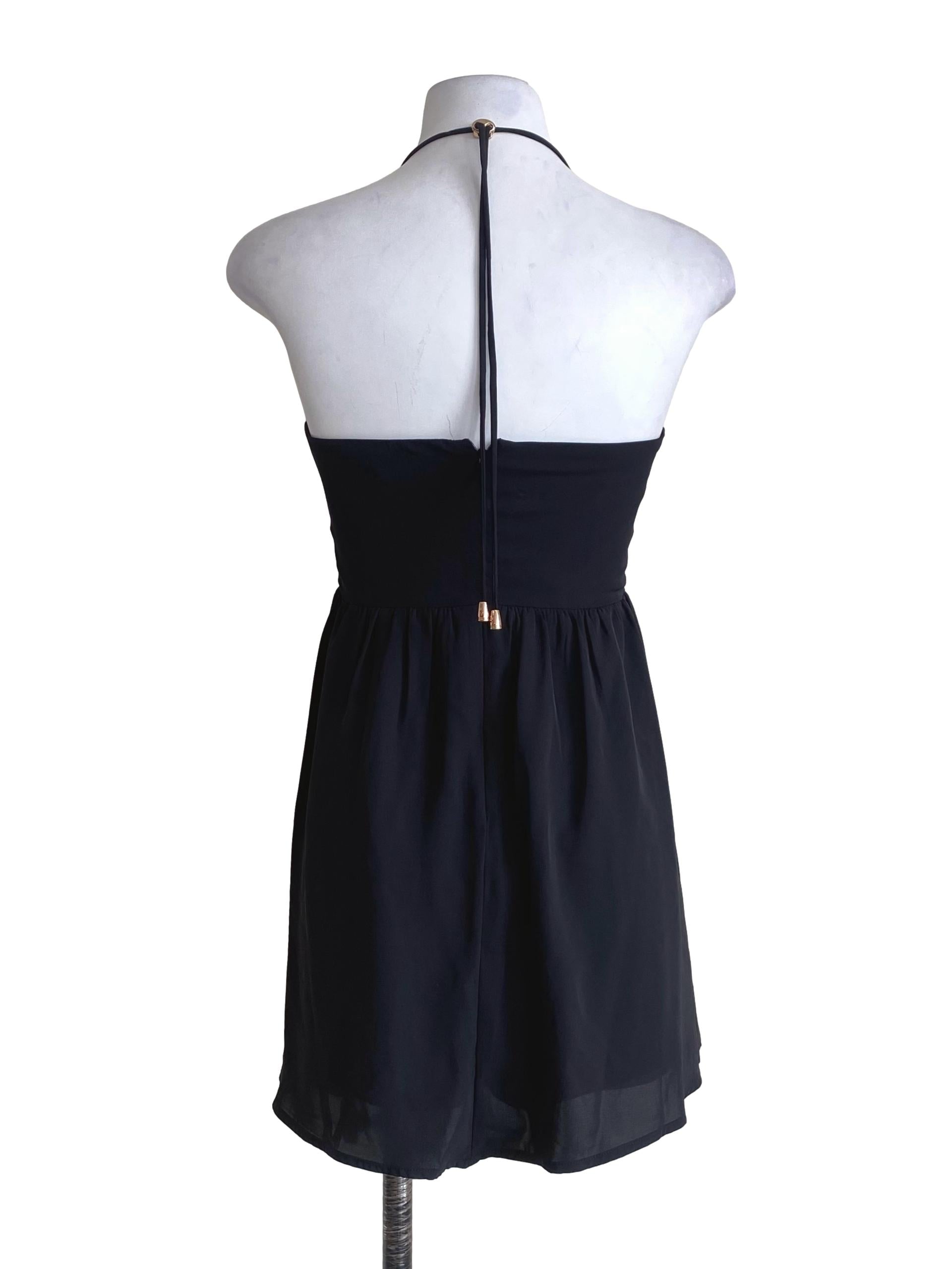 Sable Black Halter Dress