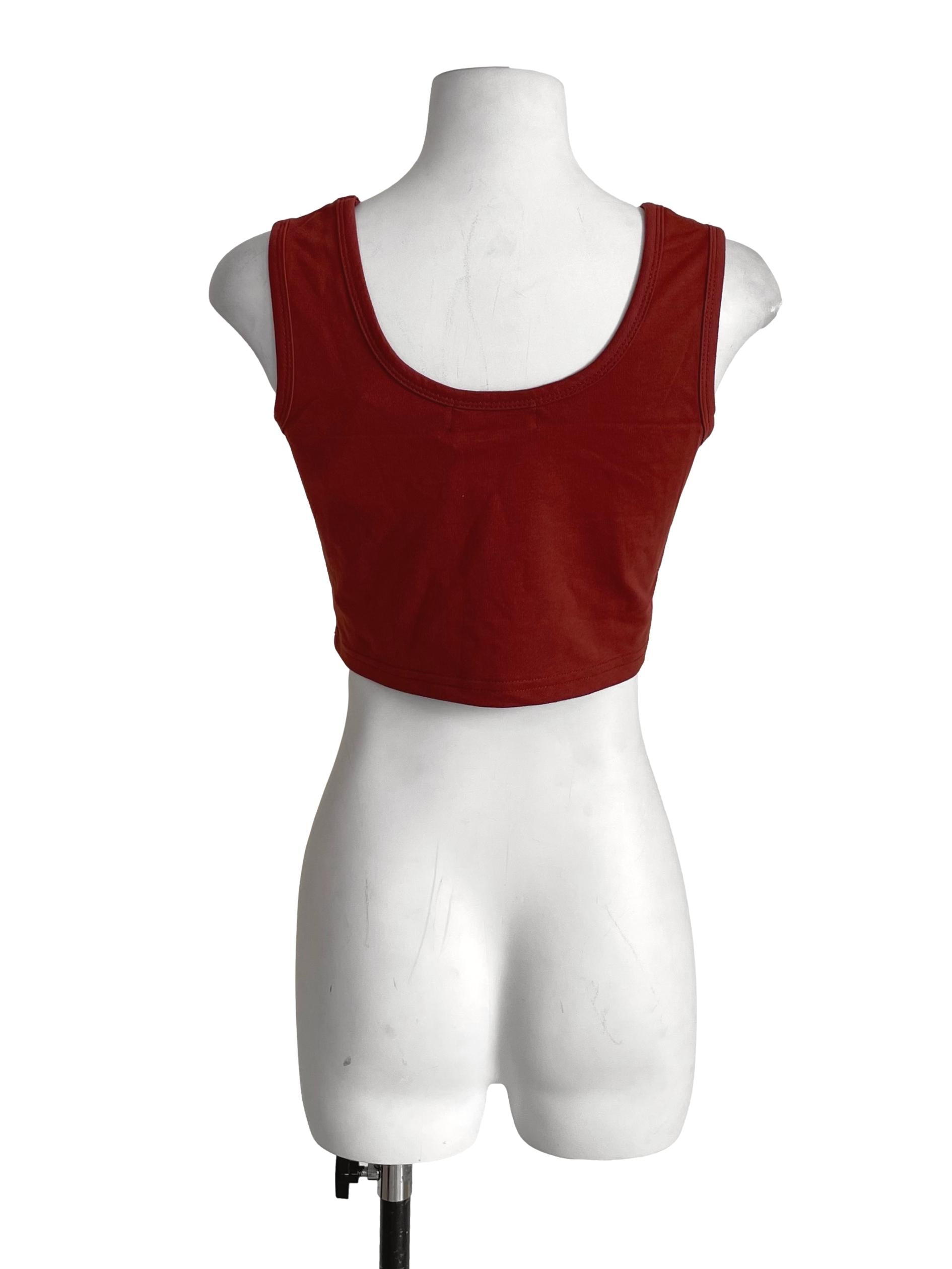 Brick Red Crop Tank Top