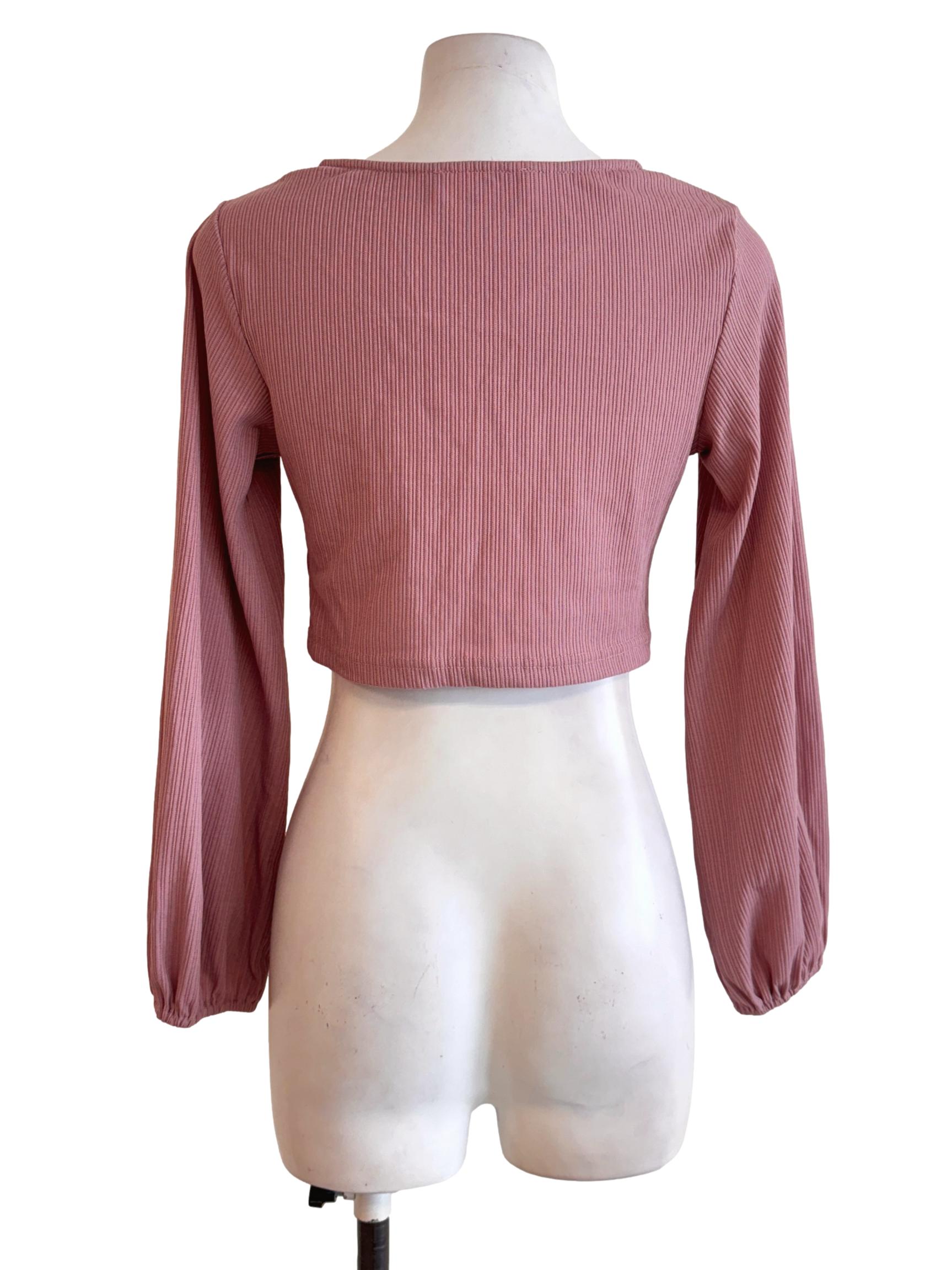 Dusty Pink Knitted Long Sleeve Top