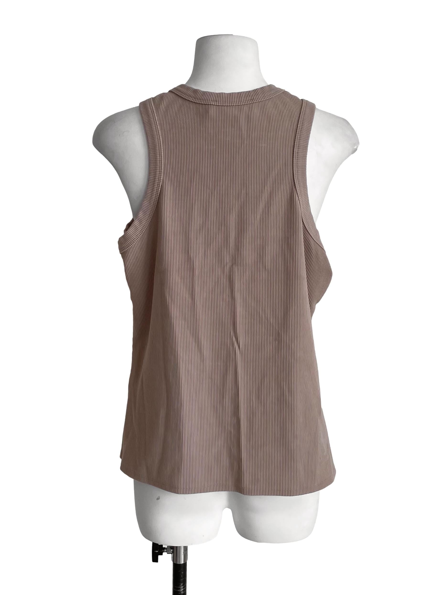 Light Sepia Beige Knit Tank Top LB