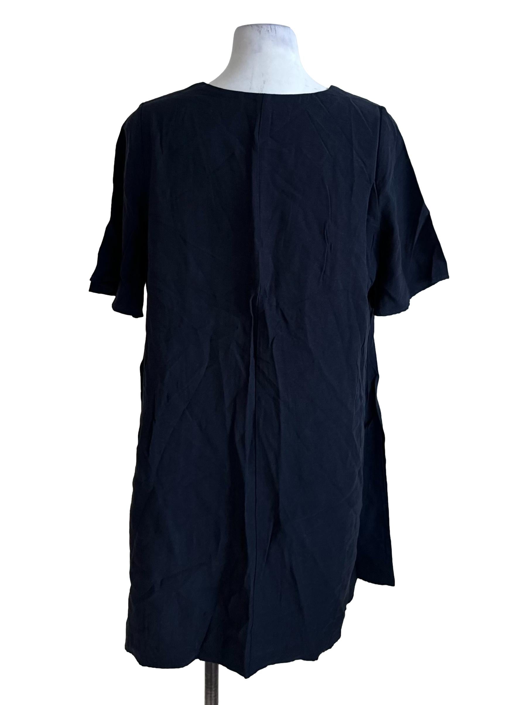 Charcoal Black V Neck Dress