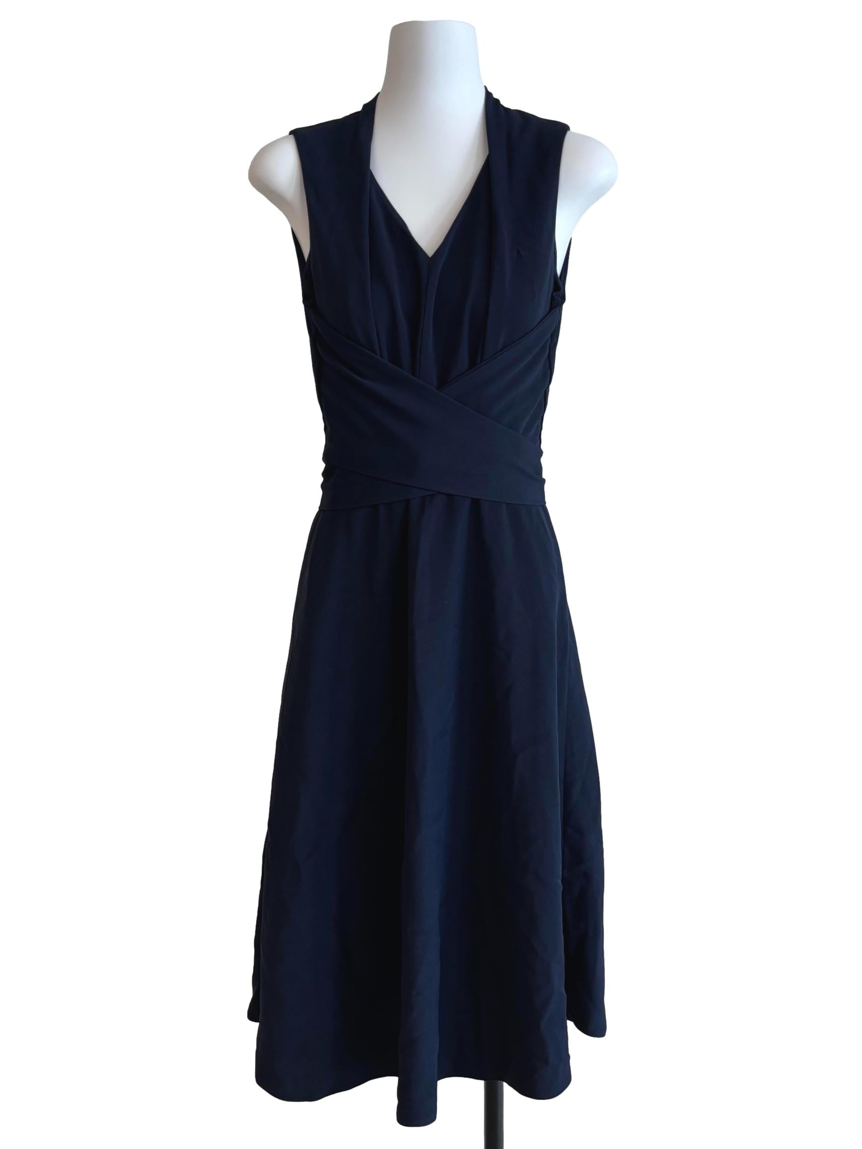Midnight Blue A-Line Wrap Dress