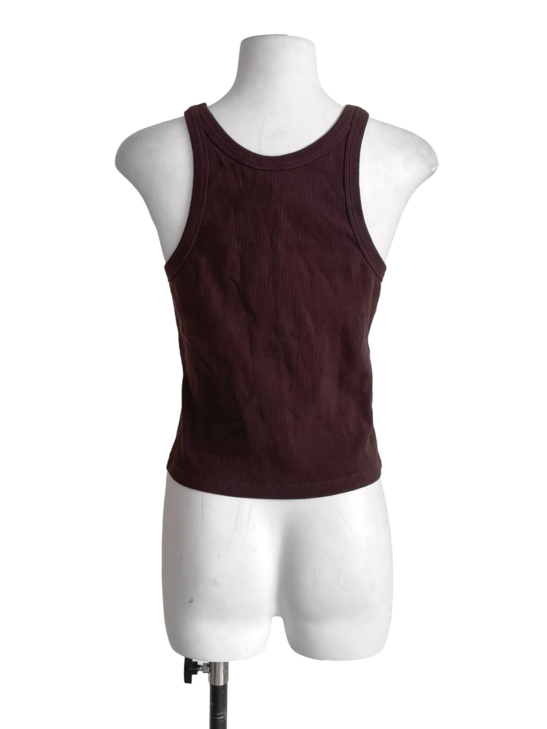 Umber Brown Knit Short Tank Top