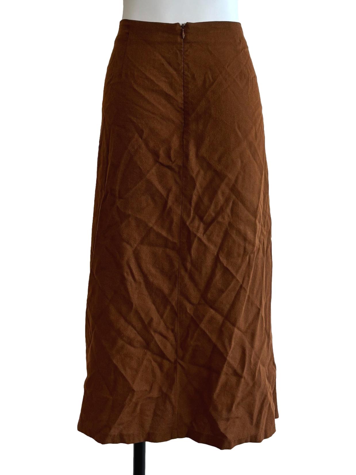 Chocolate Midi Wrap Skirt