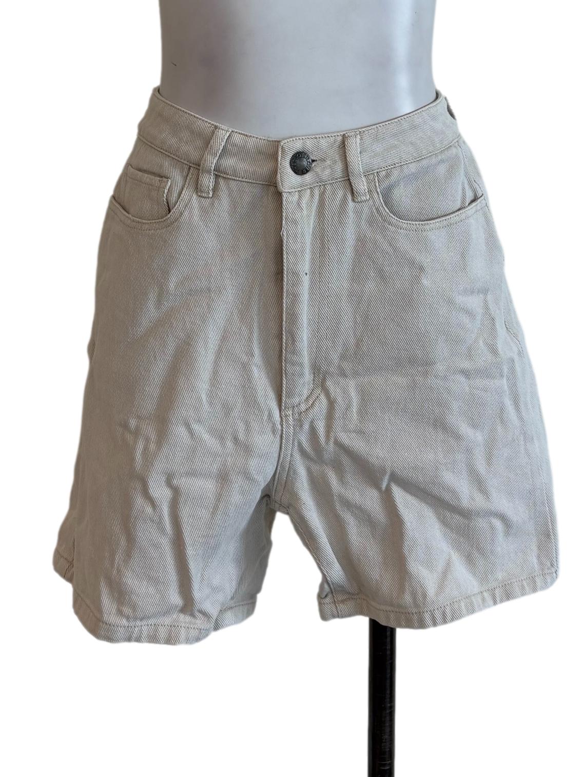 White High Rise Shorts Jeans