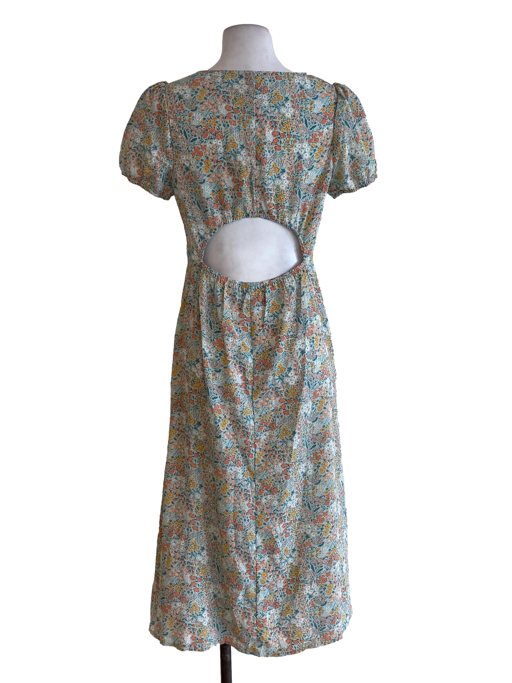 Green Floral Empire Dress